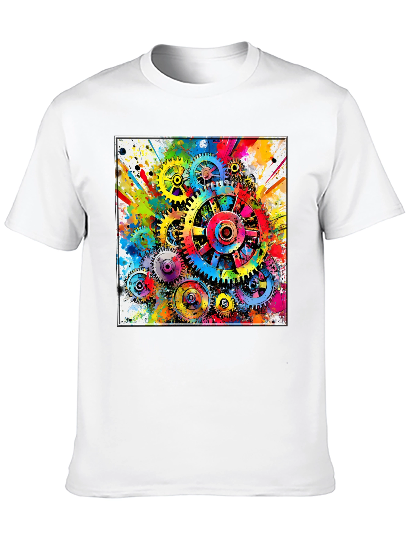 Colorful Gears Graphic T-Shirt
