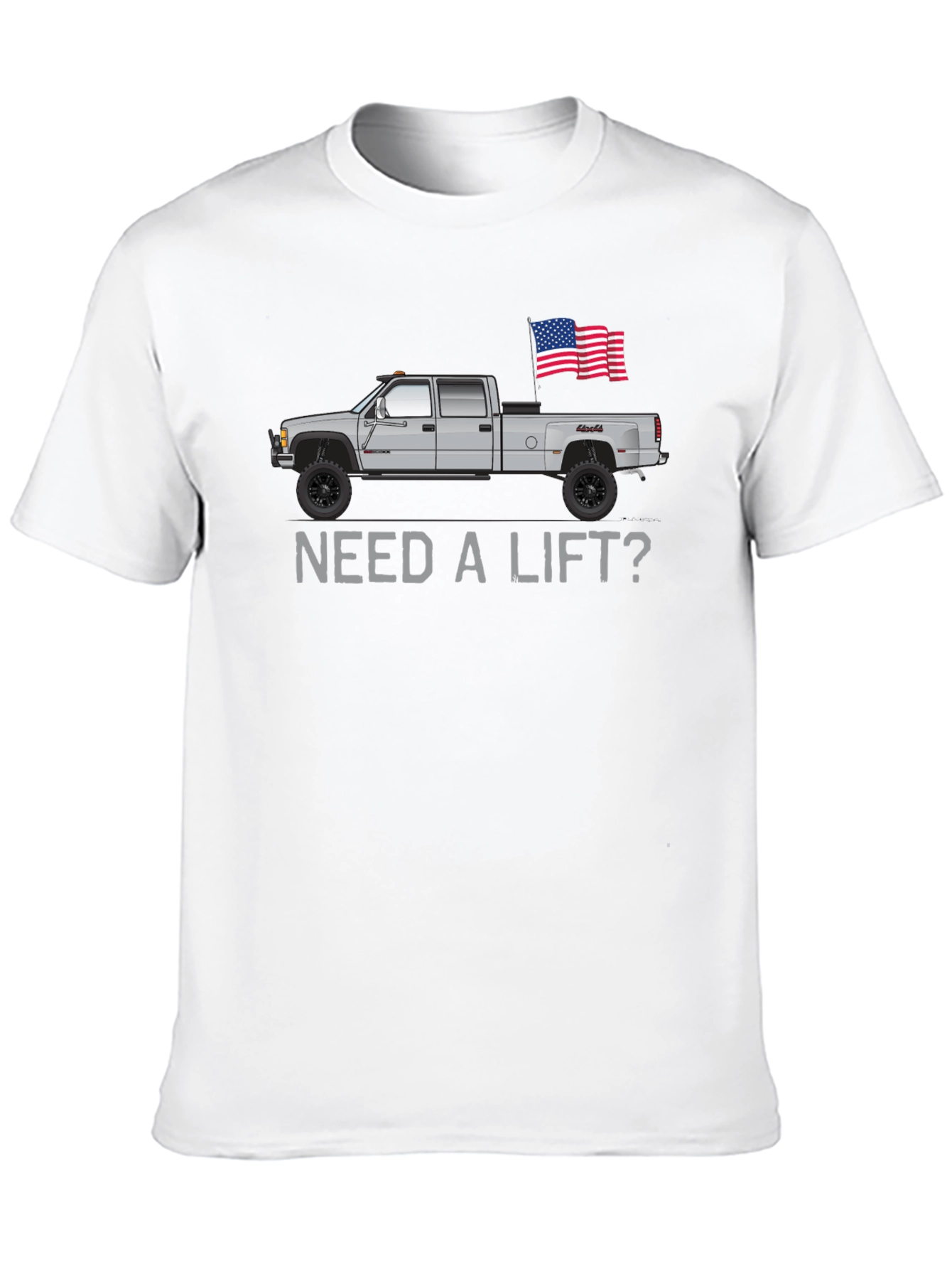 Need a Lift? Truck & American Flag Graphic Tee
