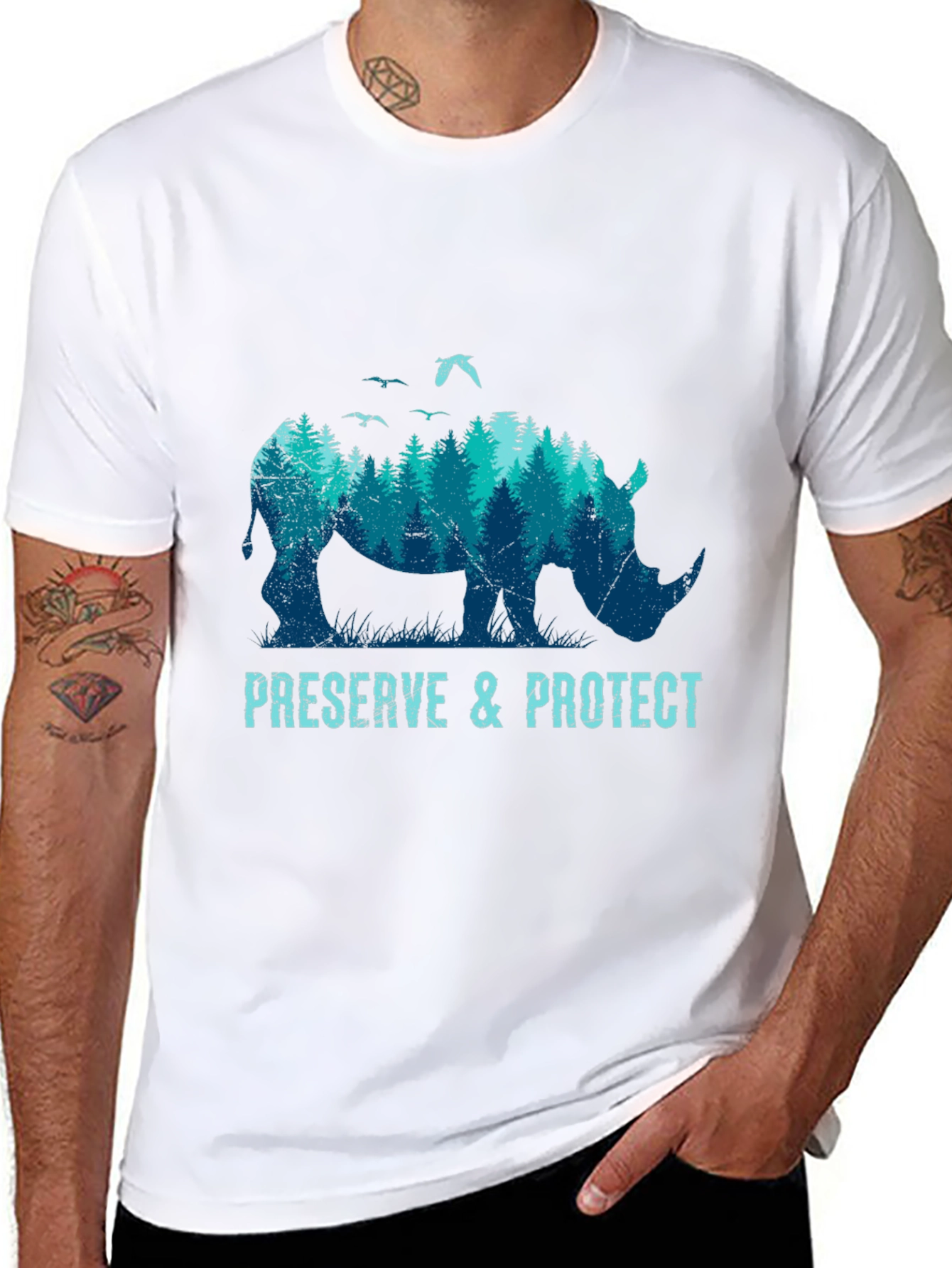 Preserve & Protect Rhino Graphic T-Shirt