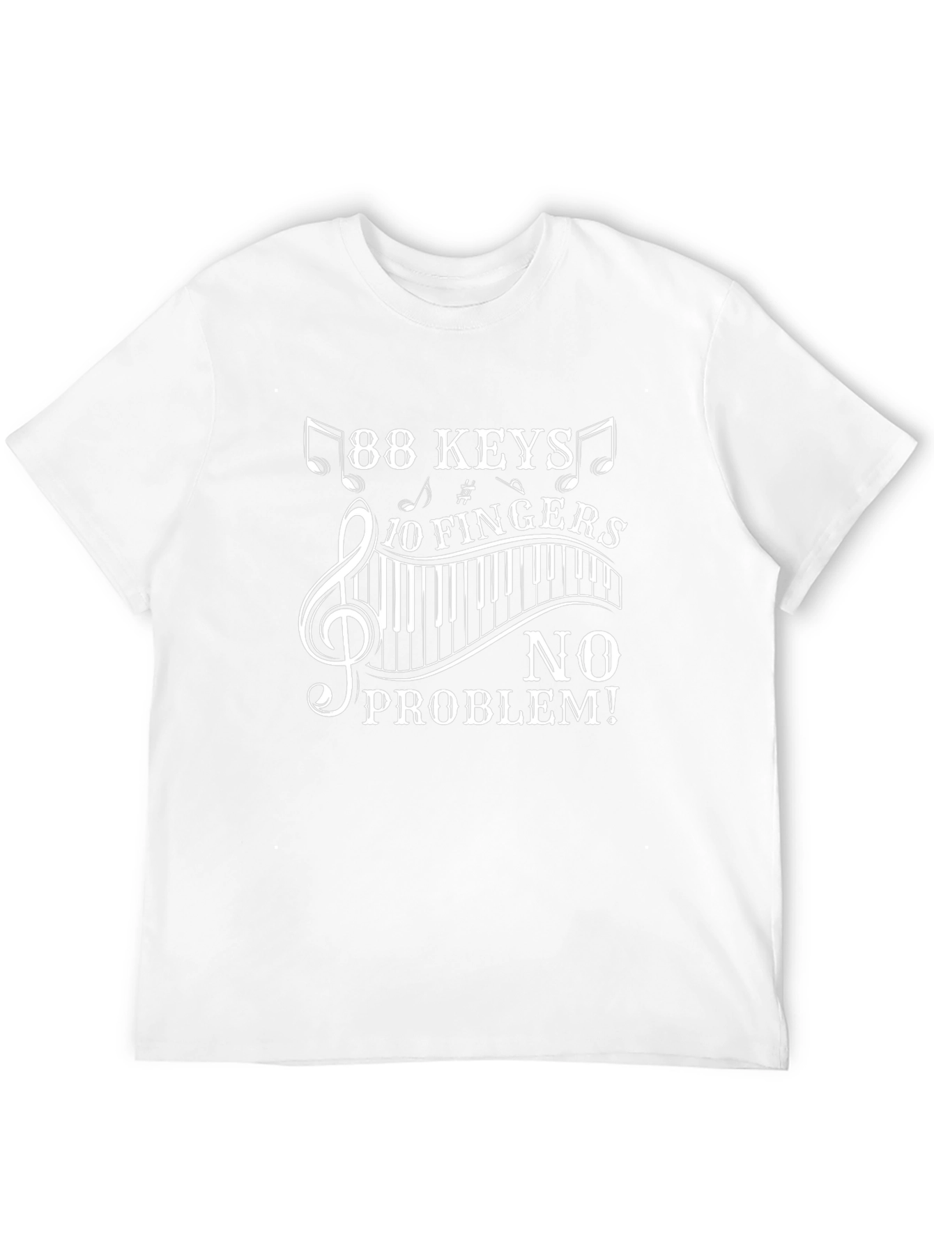 88 Keys 10 Fingers No Problem Black T-Shirt