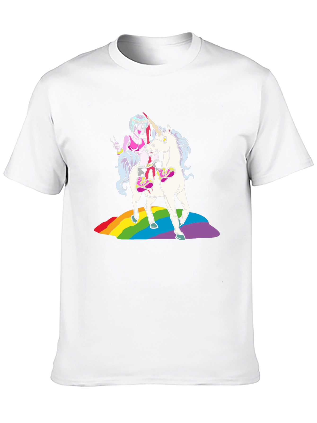 Unicorn Rainbow Graphic Tee - Black