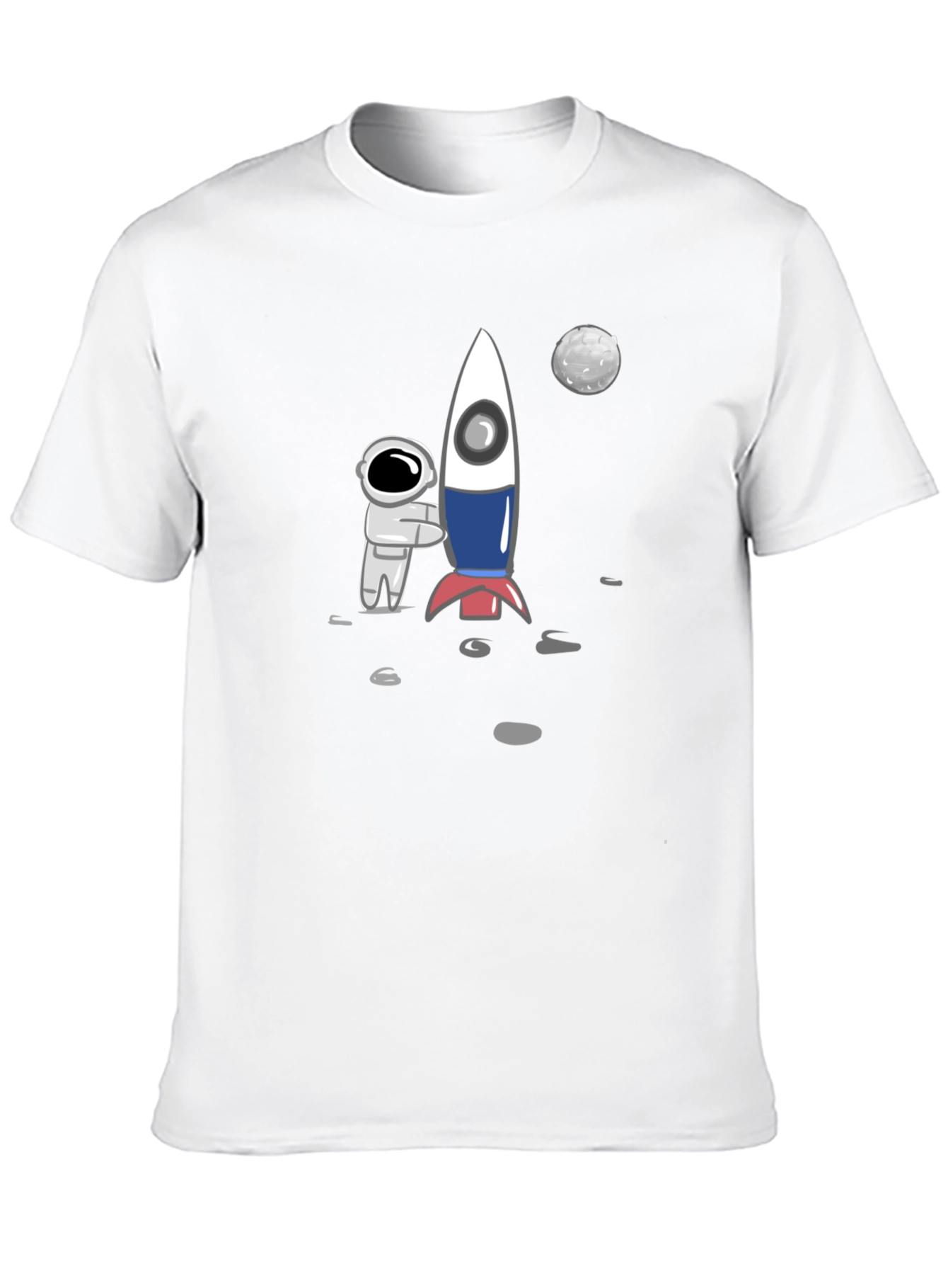 Astronaut & Rocket Graphic Tee - Black Cotton