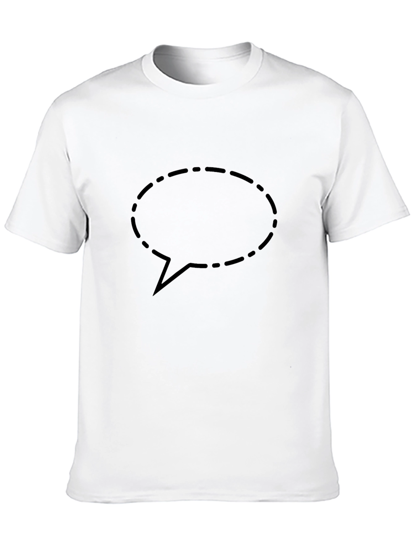 Black T-Shirt with Speech Bubble Graphic