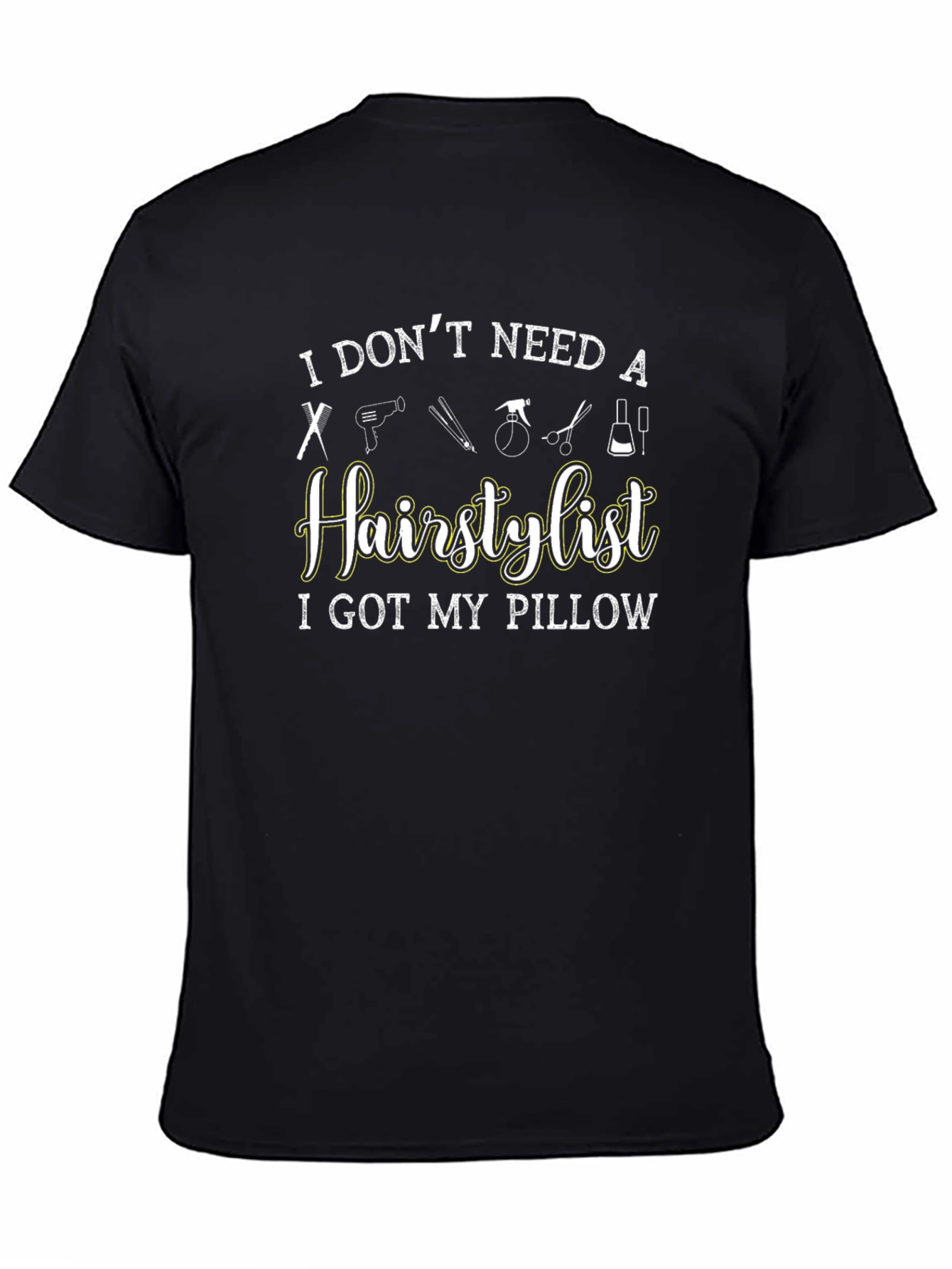 Funny Hair Stylist Pillow Black T-Shirt