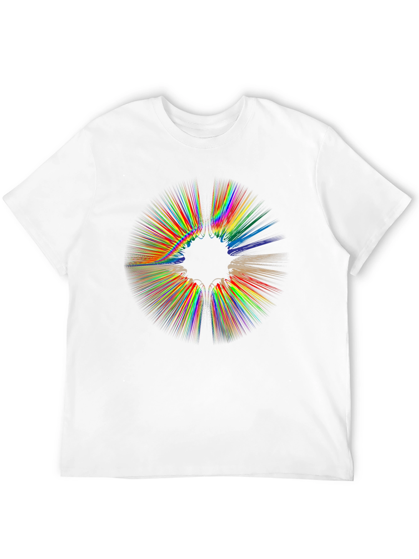 Abstract Rainbow Burst Graphic Black T-Shirt
