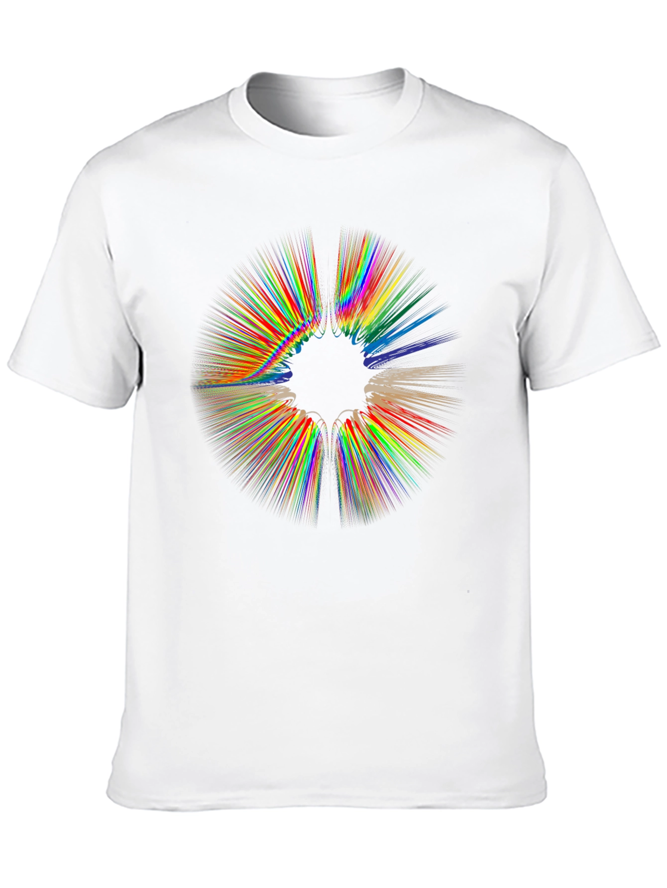 Abstract Rainbow Burst Graphic Black T-Shirt