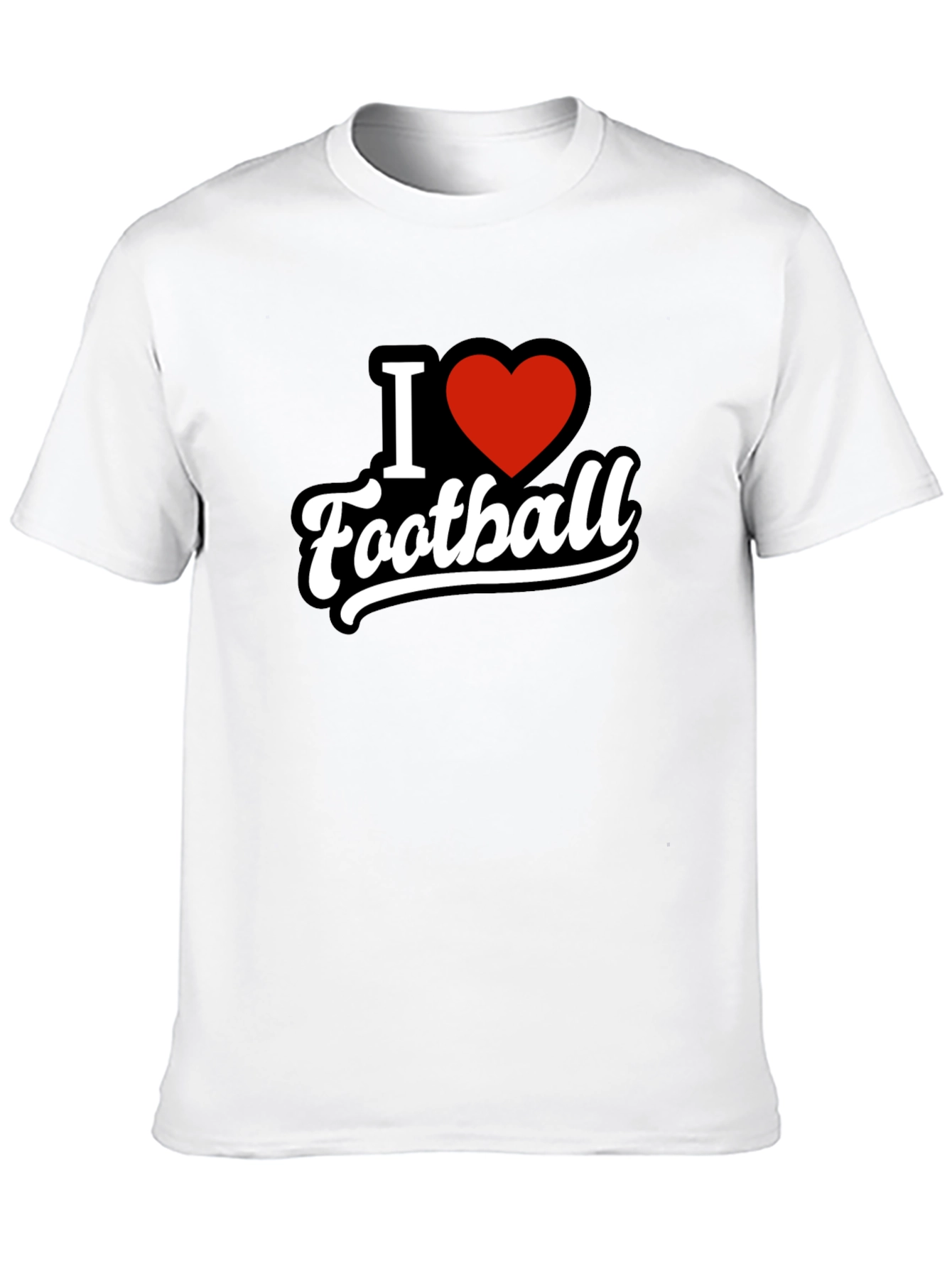 I Heart Football T-Shirt - Black Graphic Tee