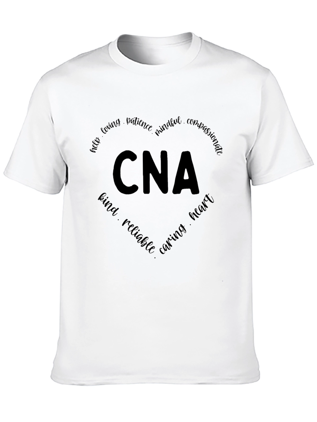 CNA Heart Word Art Graphic T-Shirt