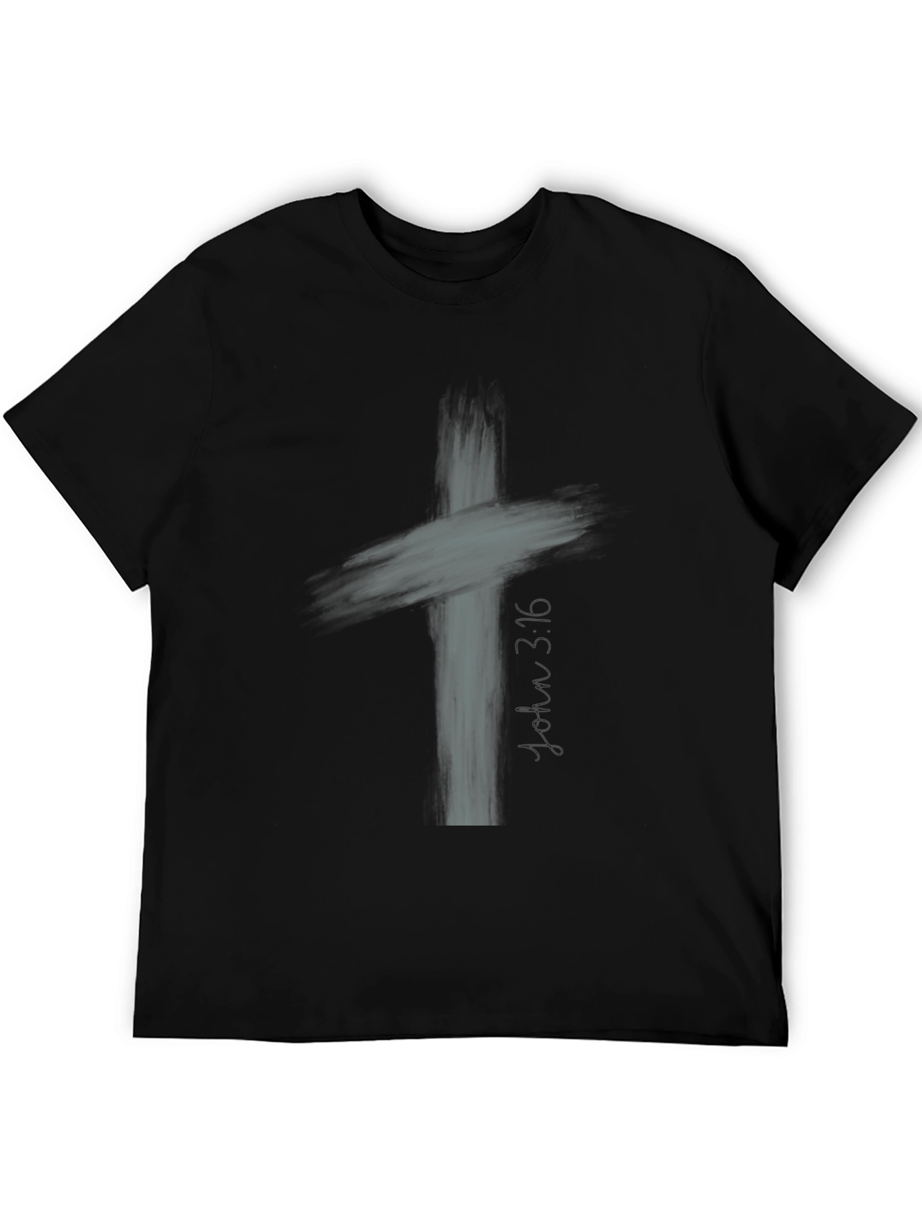 Abstract Cross Graphic Mens Black T-Shirt