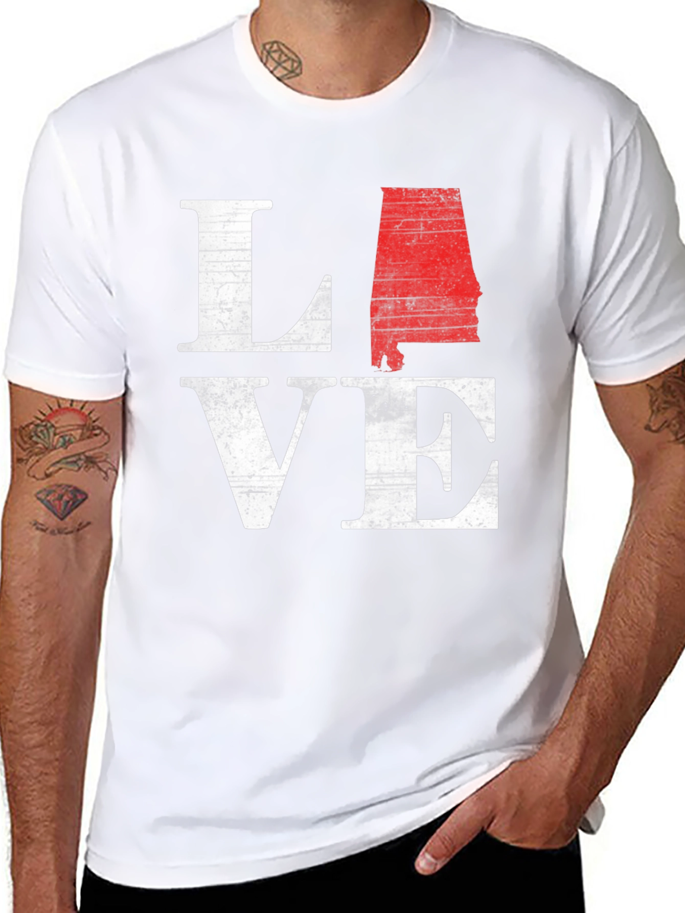 Alabama State Love Graphic Tee - Mens Black T-Shirt