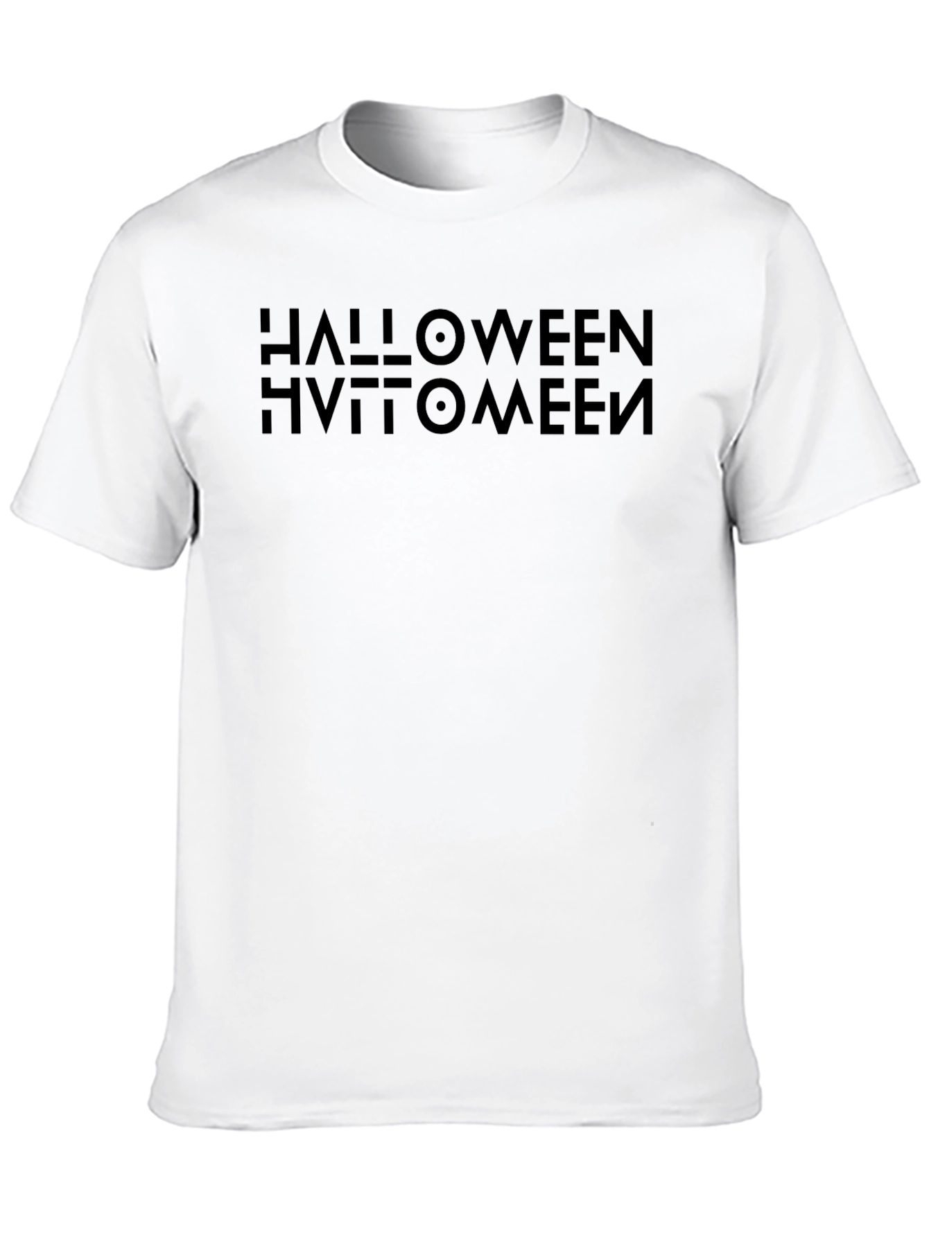 Halloween Inverted Text Black T-Shirt