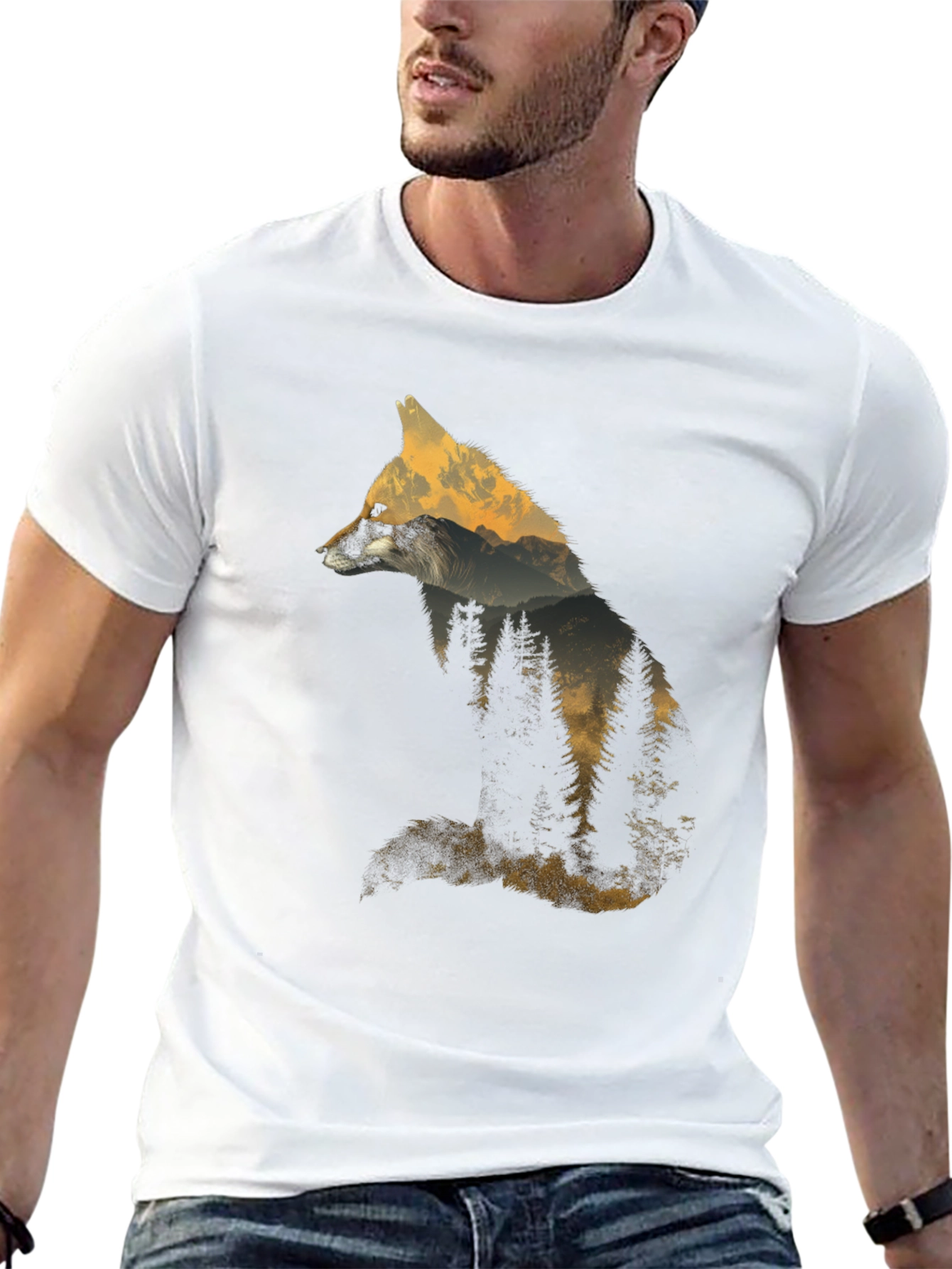 Fox Silhouette Graphic Tee - Nature Inspired Design