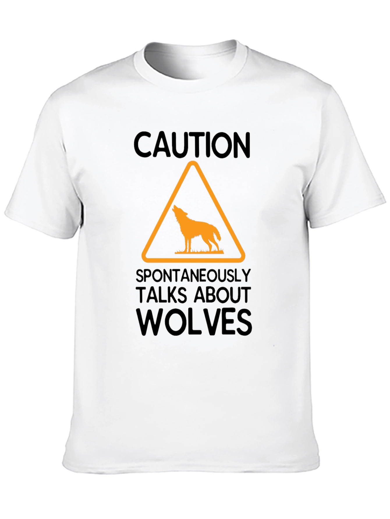Caution Wolves Graphic T-Shirt - Funny Novelty Tee