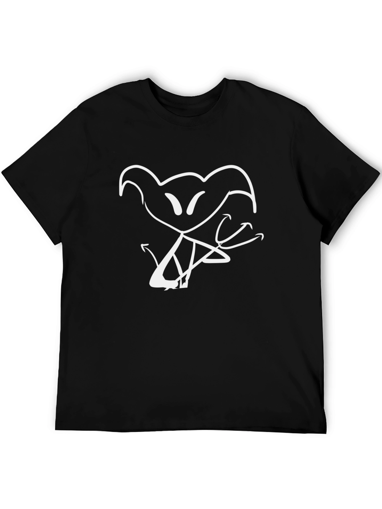 Abstract Graphic Tee - Black Cotton Casual