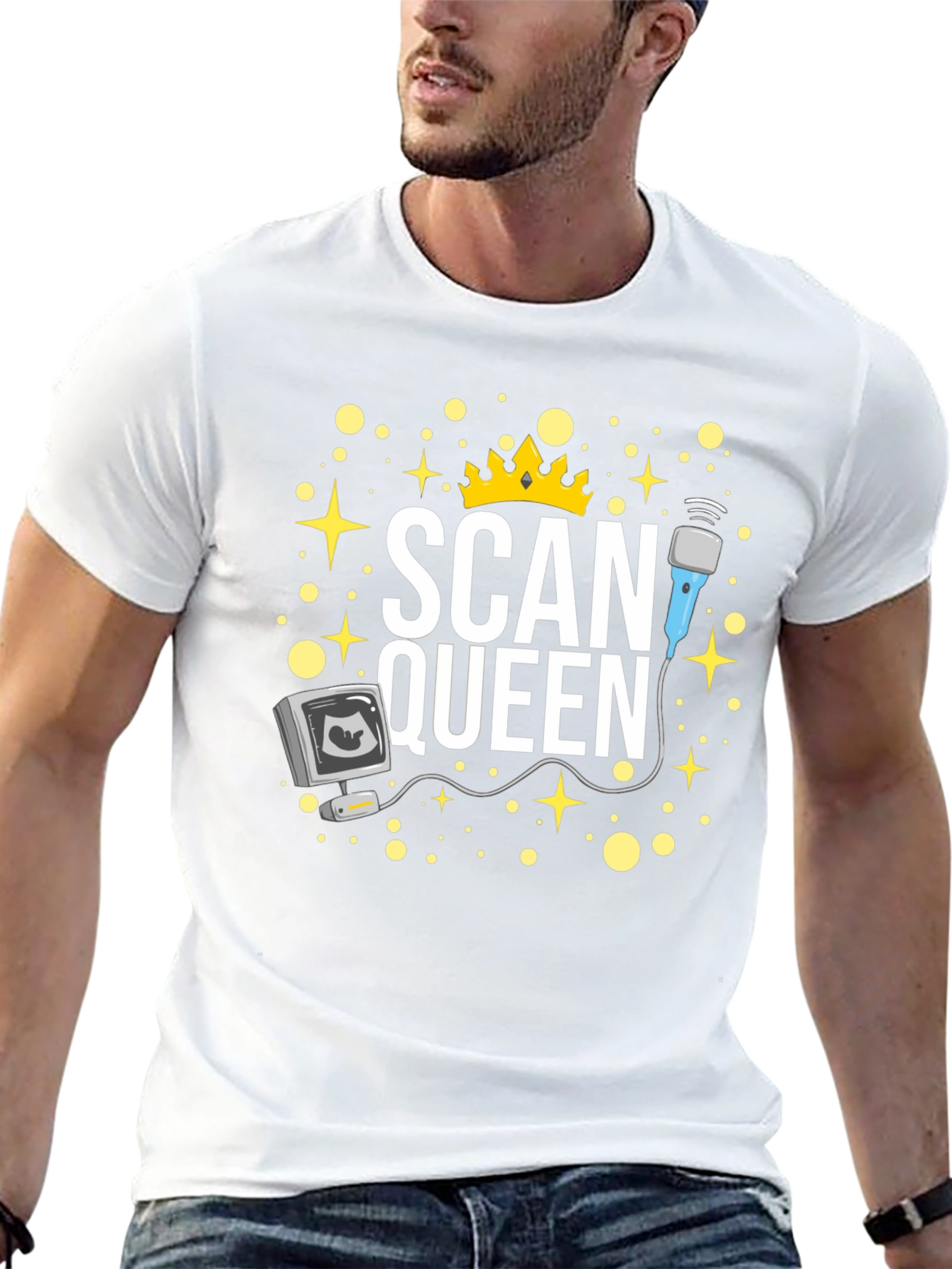 Scan Queen Ultrasound Tech Black Graphic Tee