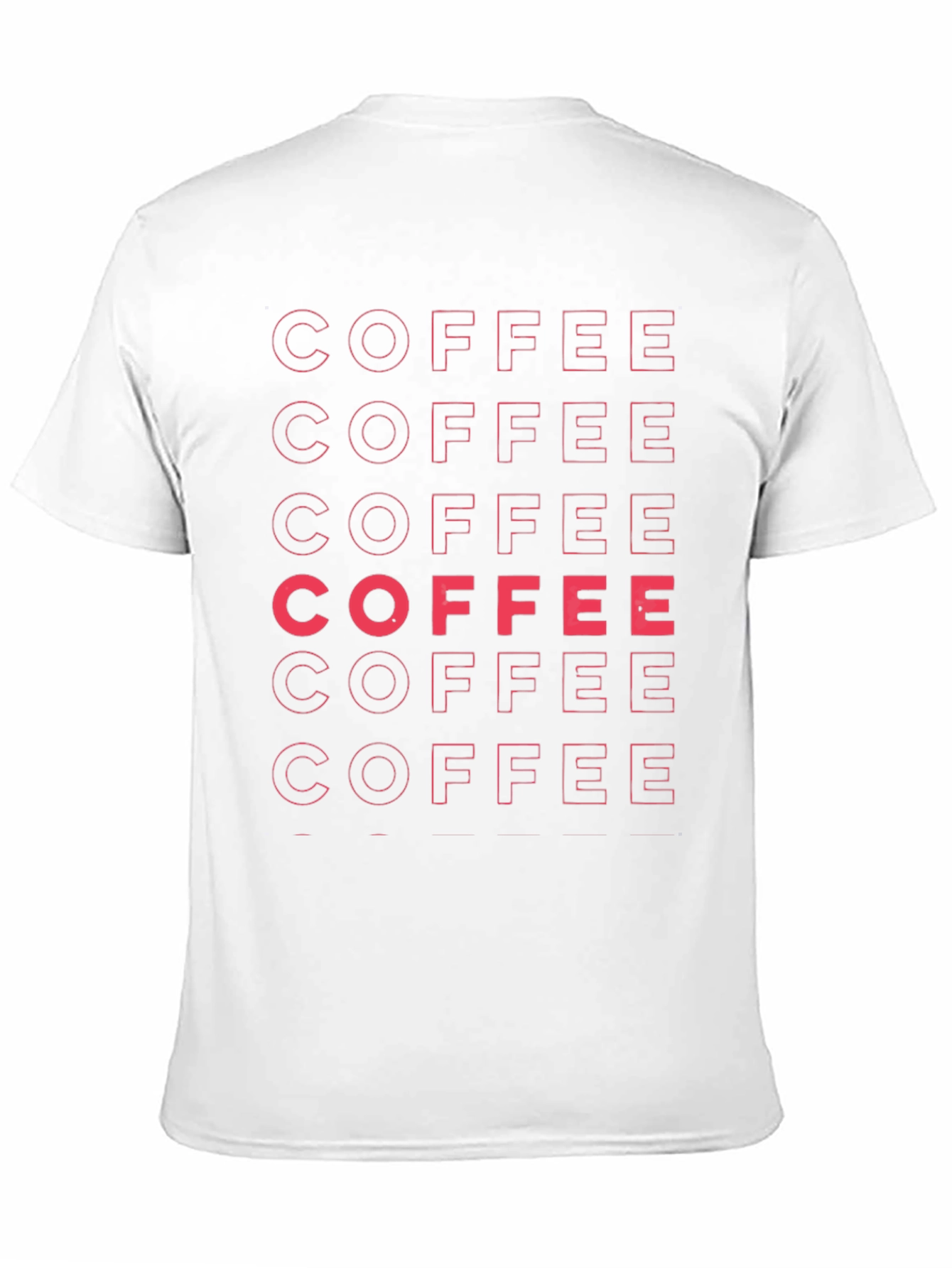 Coffee Print Crewneck T-Shirt - Black