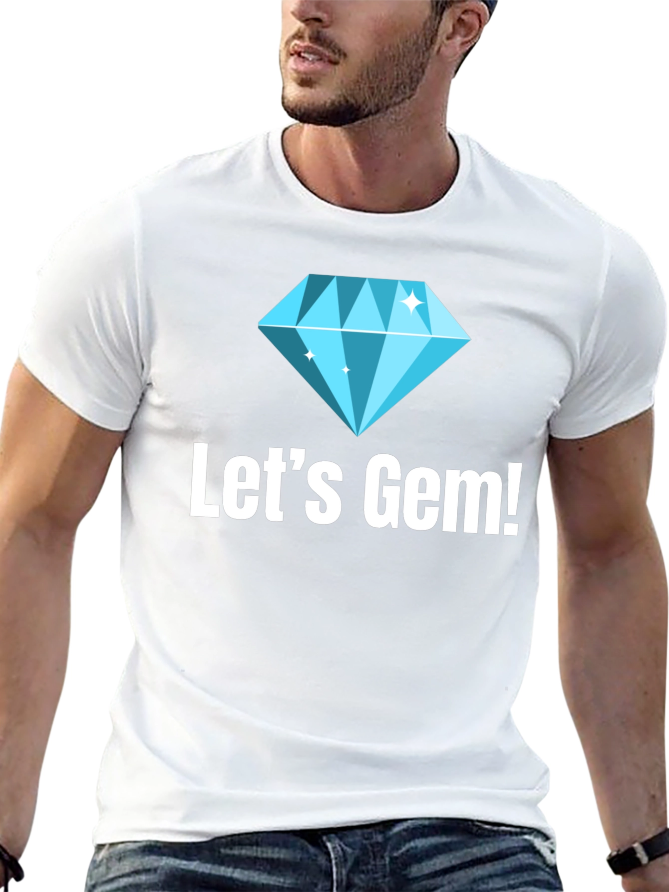 Lets Gem! Graphic Tee - Stylish Diamond Design
