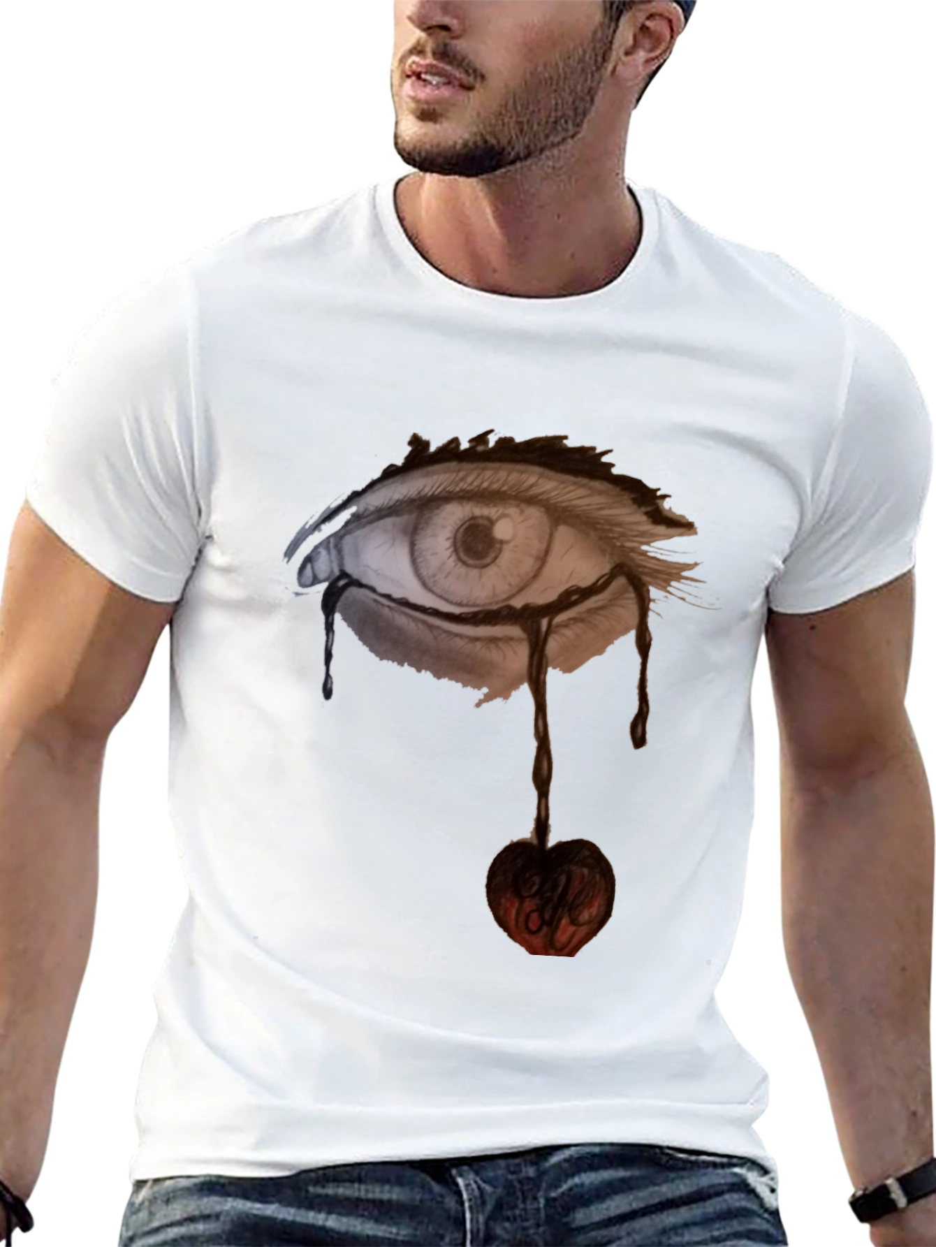Eye & Cherry Graphic Black Tee