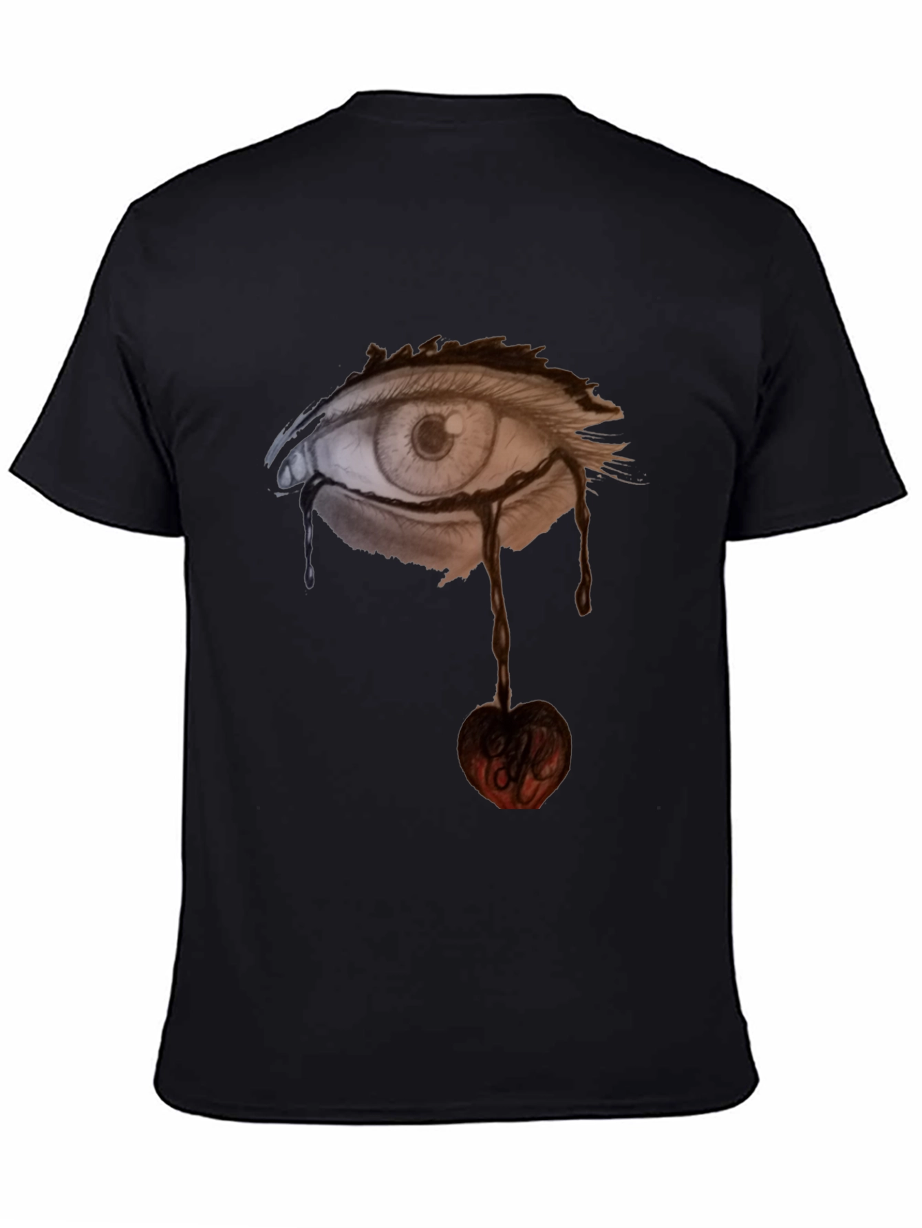 Eye & Cherry Graphic Black Tee