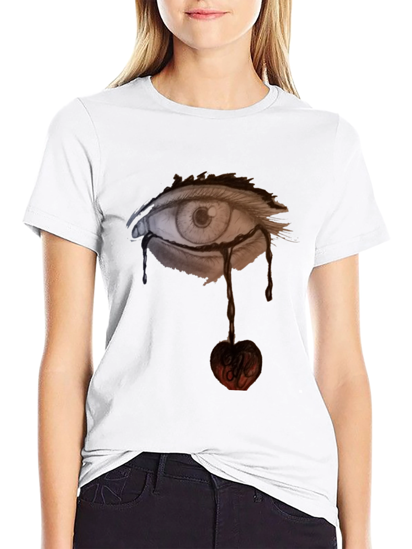 Eye & Cherry Graphic Black Tee