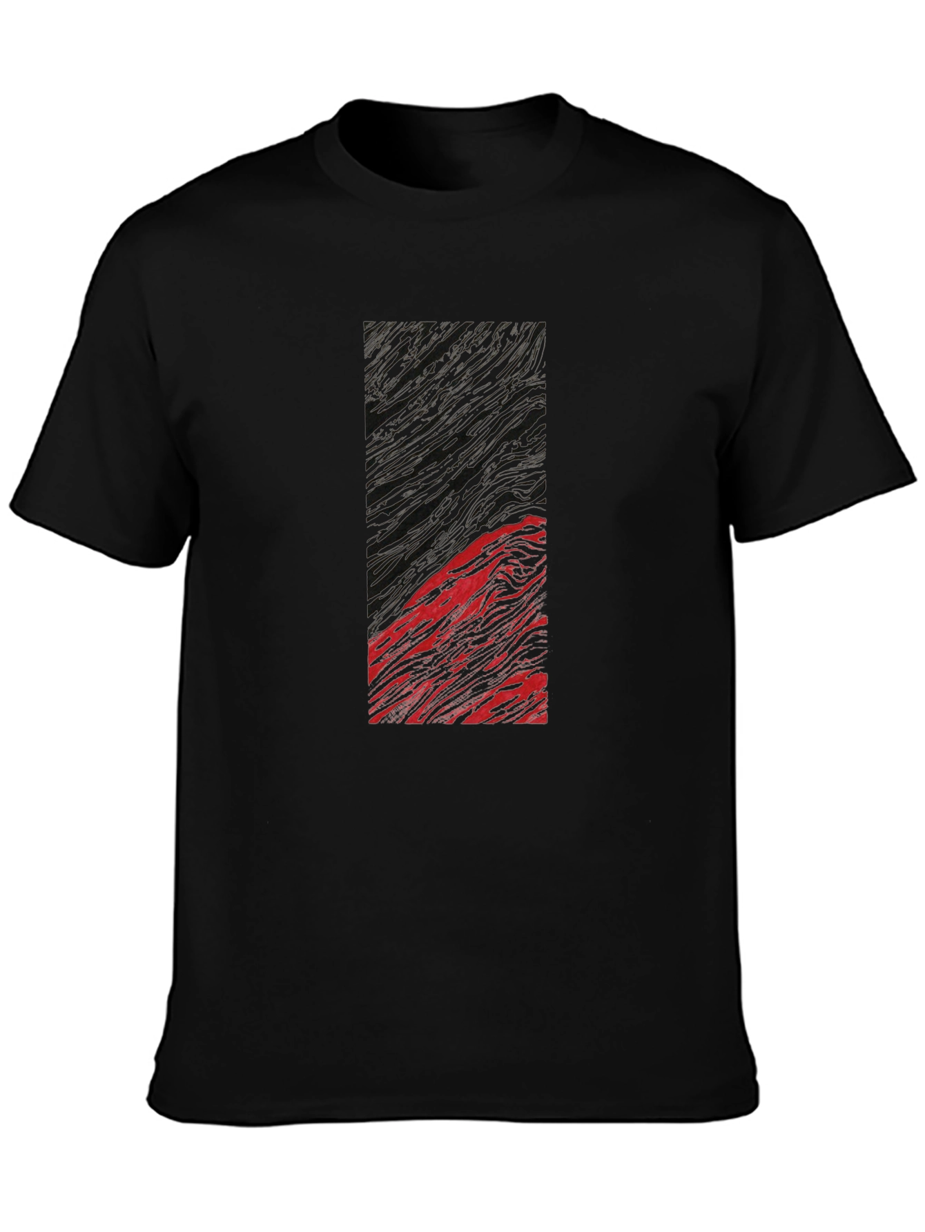 Abstract Art Tee - Black Cotton Blend Graphic T-Shirt