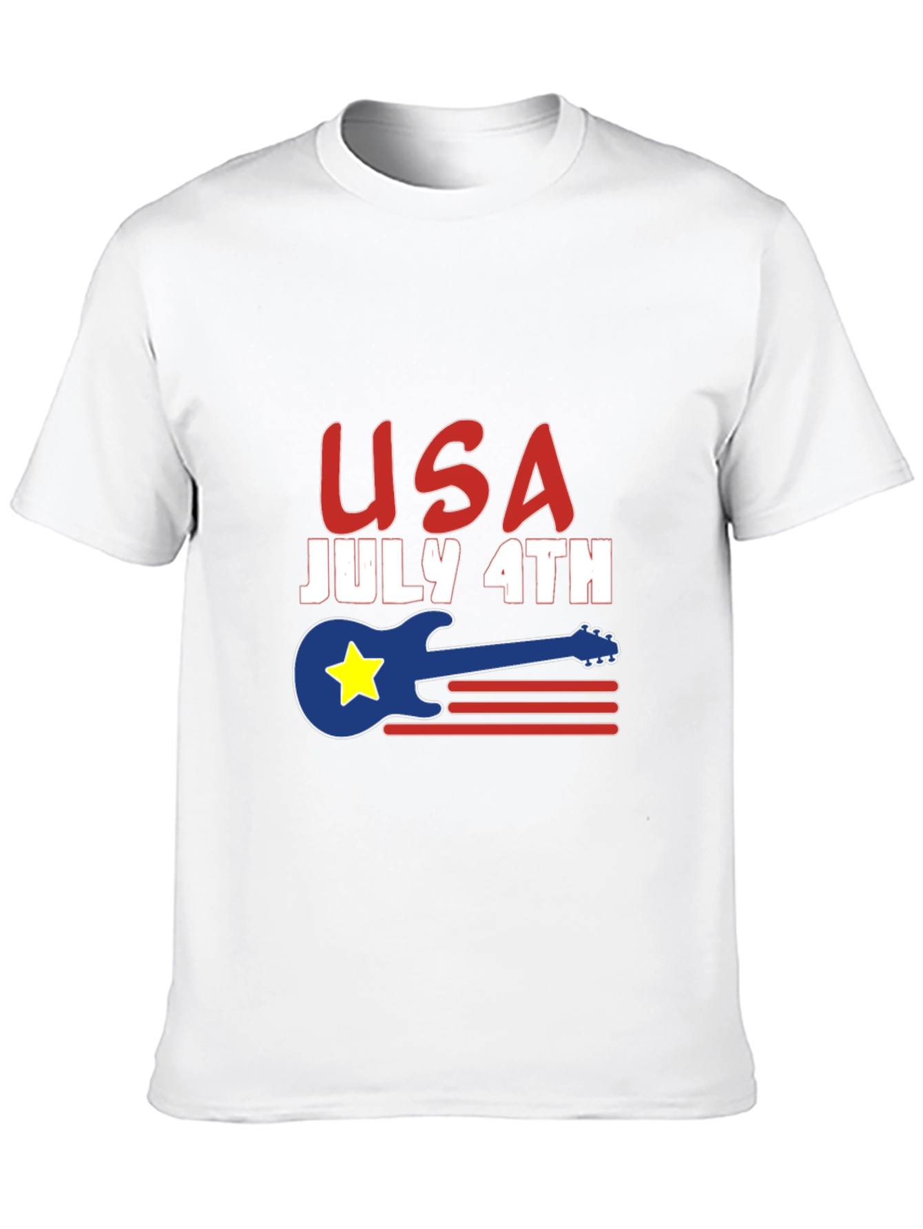 USA July 4th Guitar Graphic T-Shirt