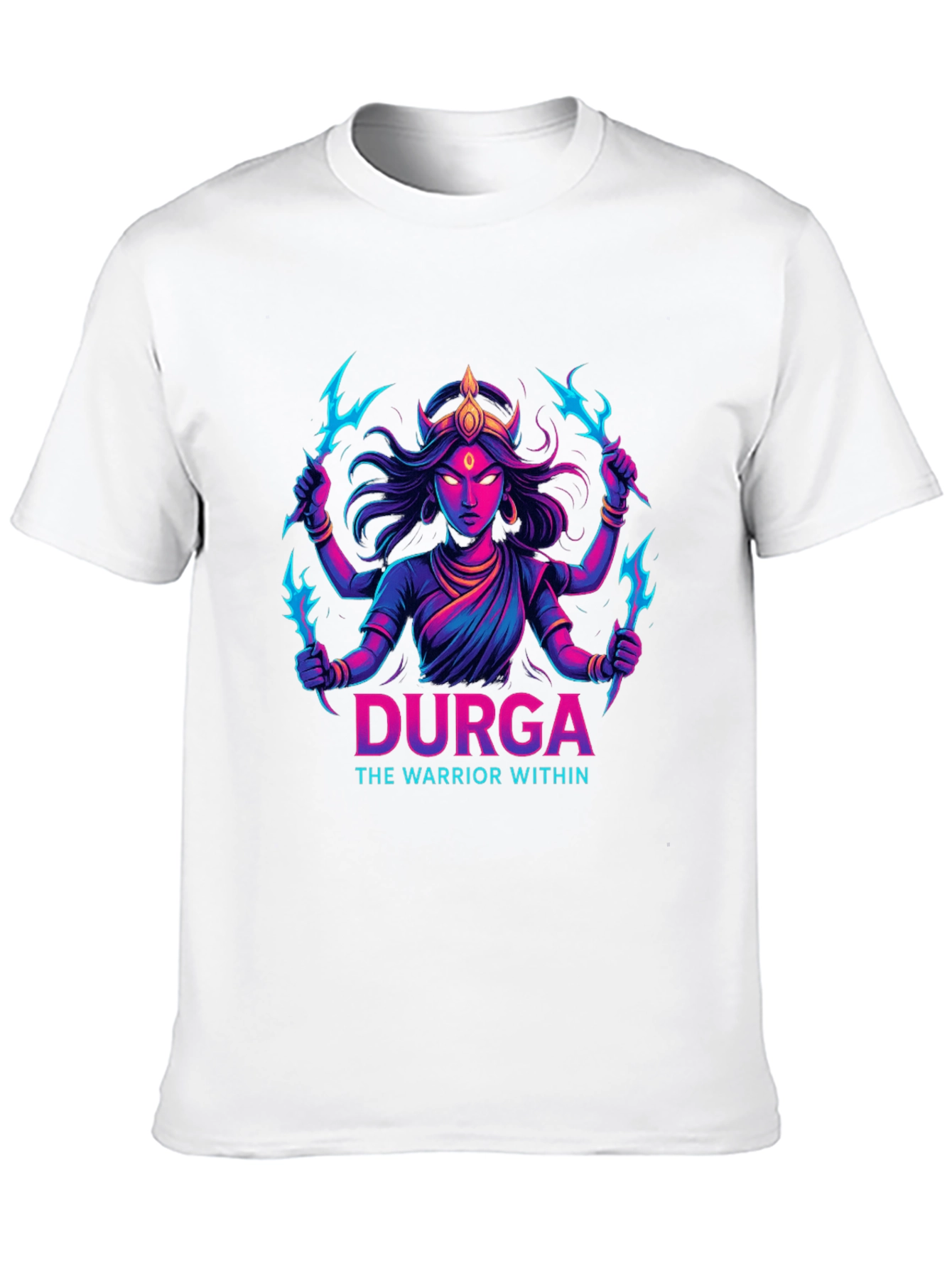 Durga Warrior Graphic Tee - Black Cotton T-Shirt