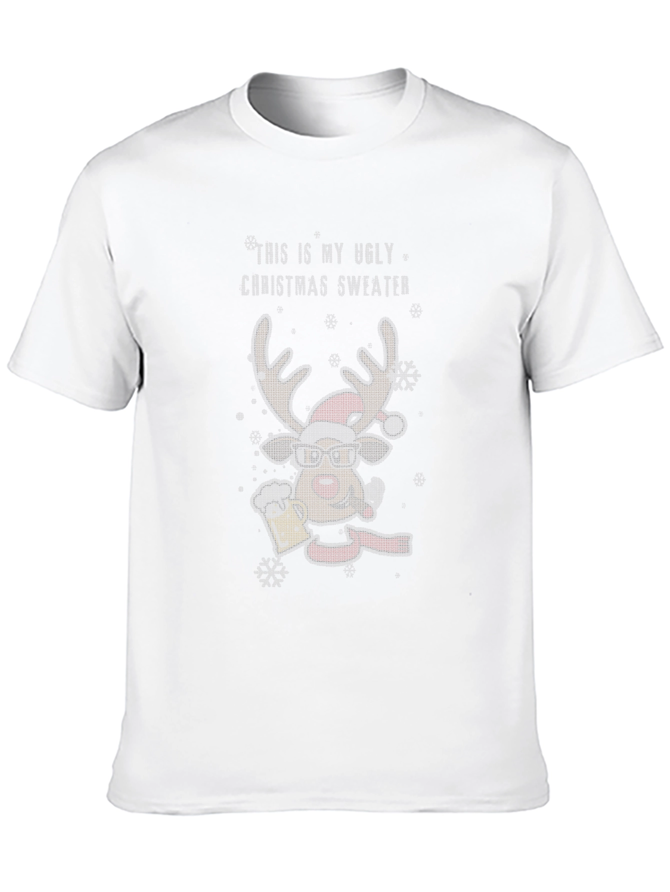 Ugly Christmas Sweater Reindeer T-Shirt