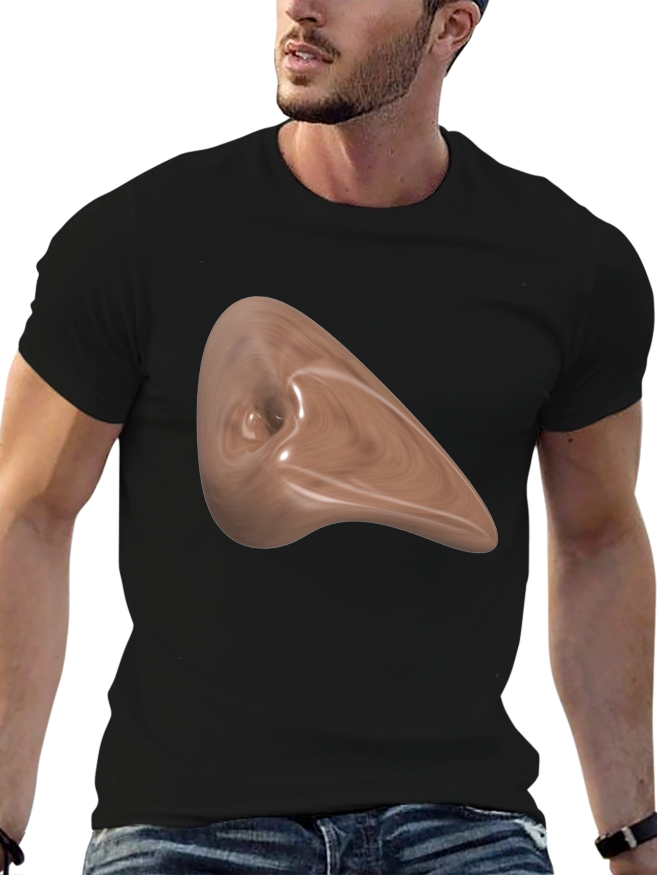 Abstract Wood Grain Art Black Tee