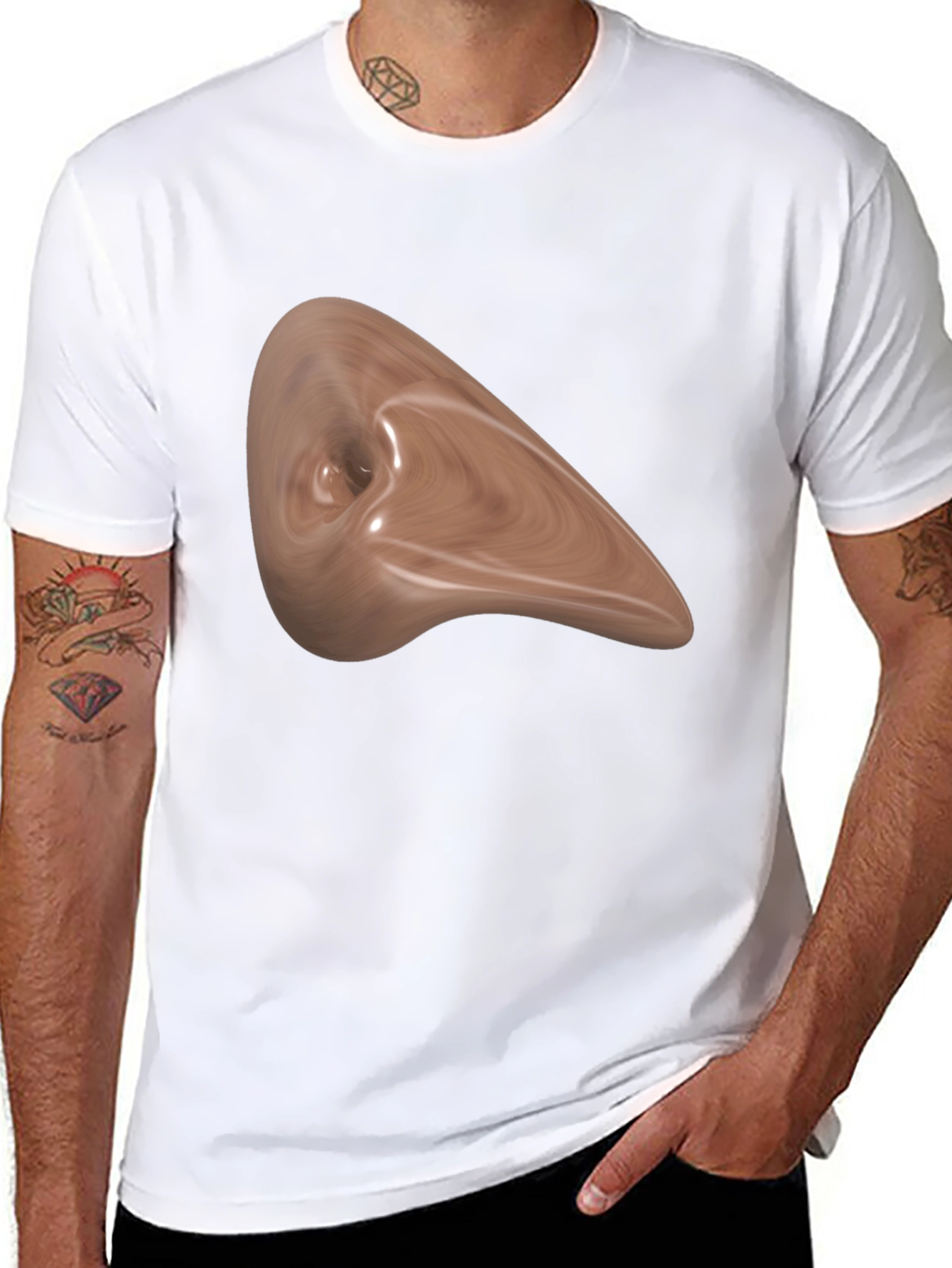 Abstract Wood Grain Art Black Tee