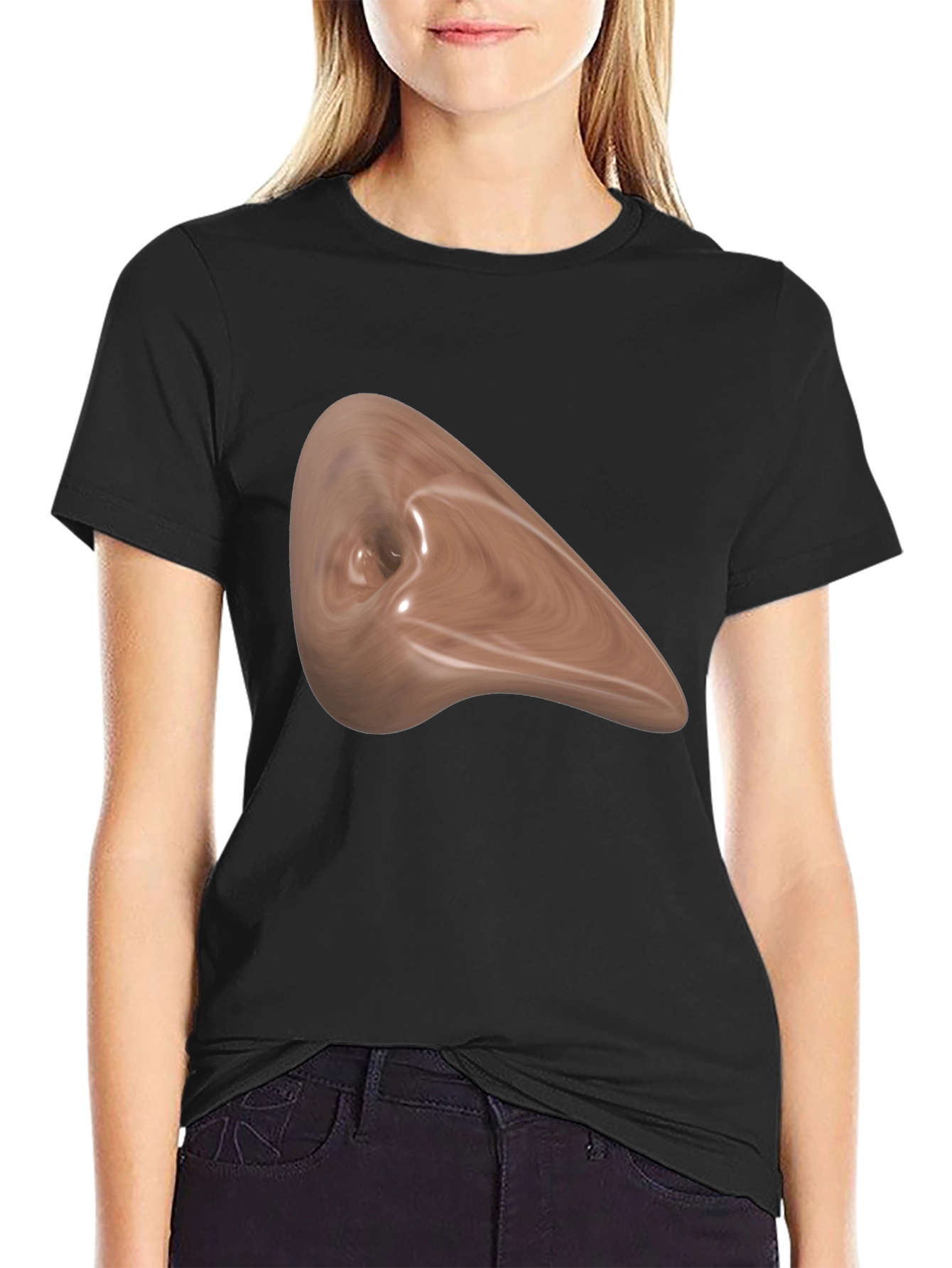Abstract Wood Grain Art Black Tee