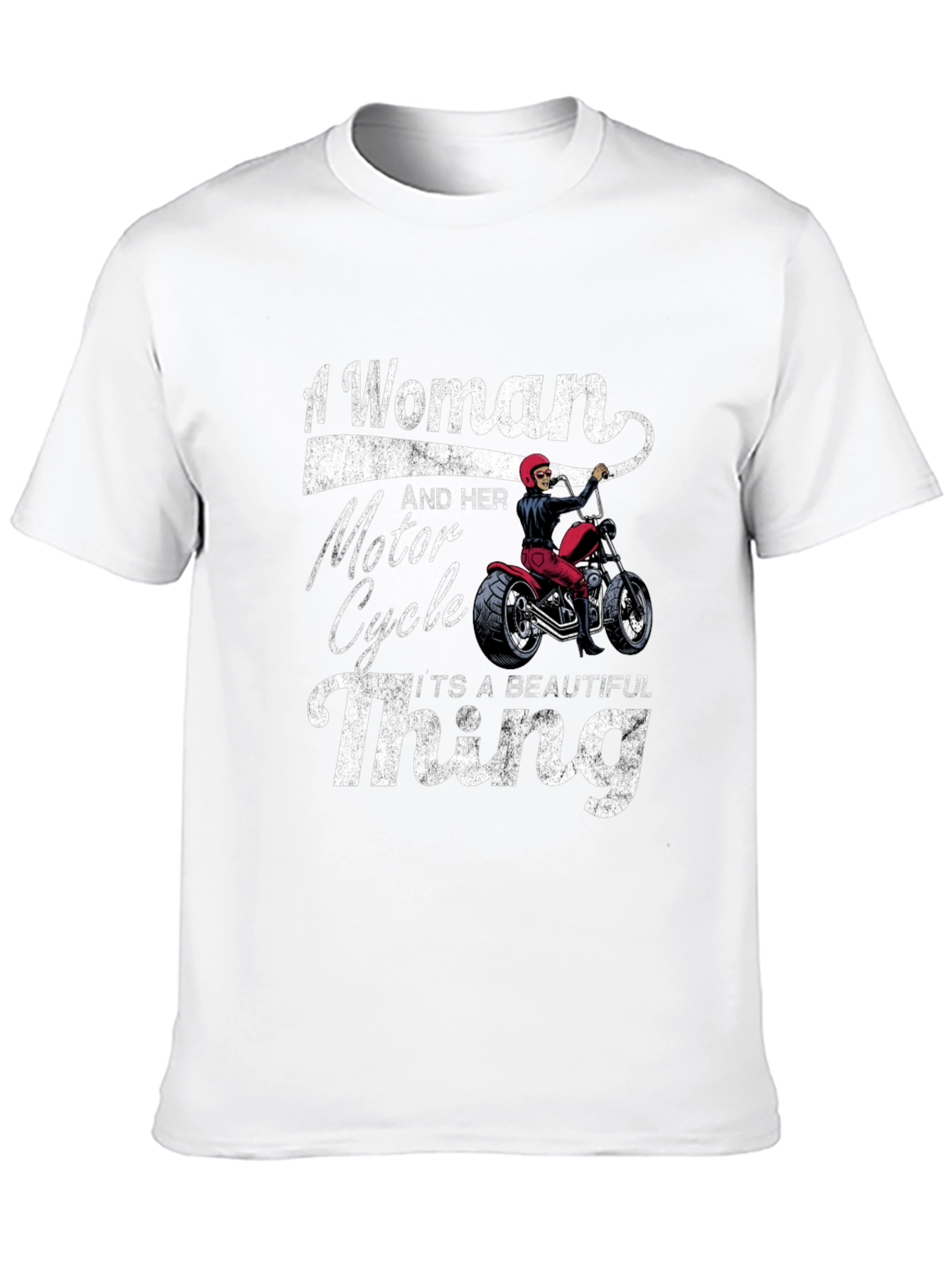Woman and Motorcycle T-Shirt - Beautiful Thing