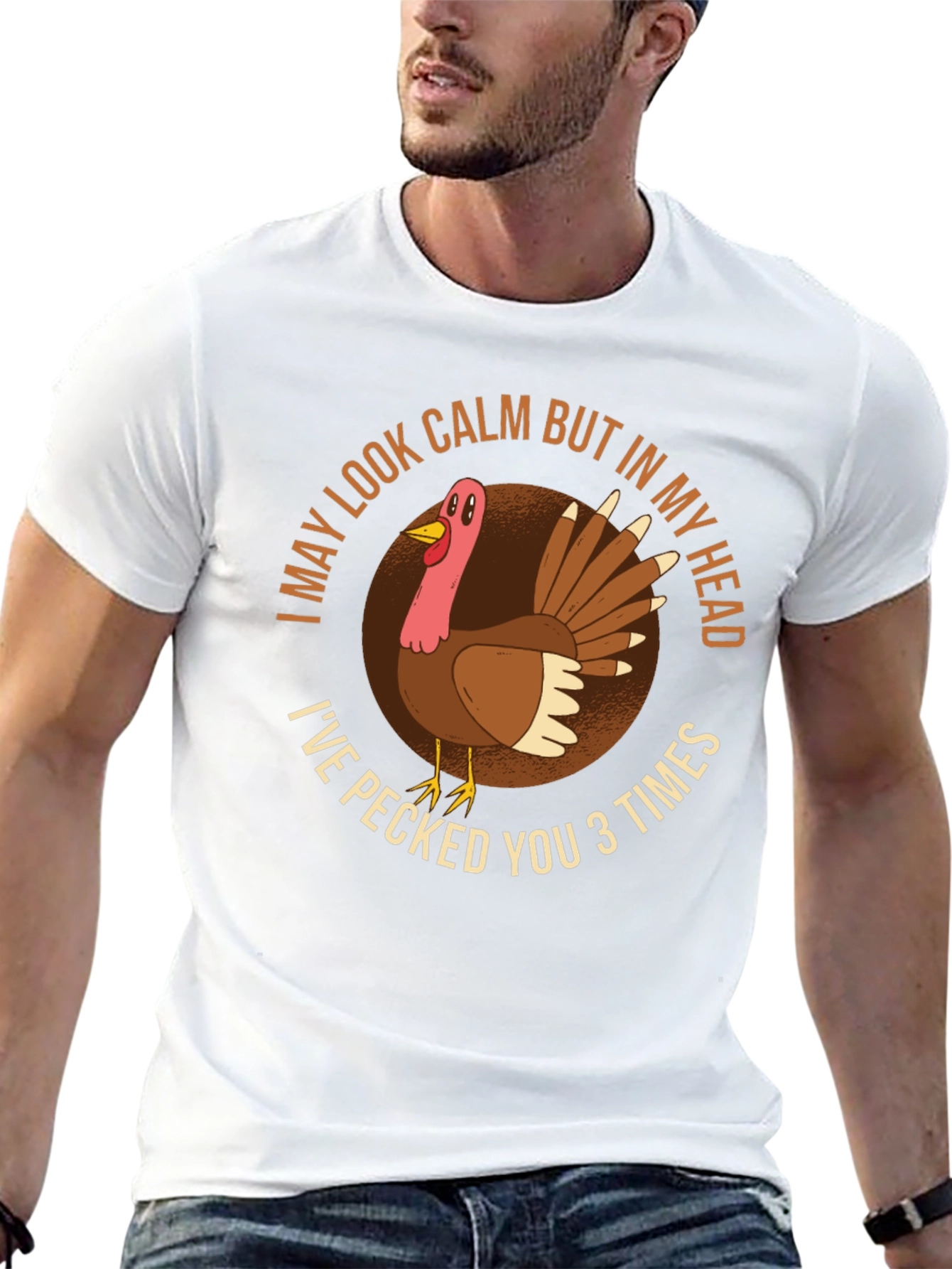 Funny Turkey T-Shirt - I May Look Calm