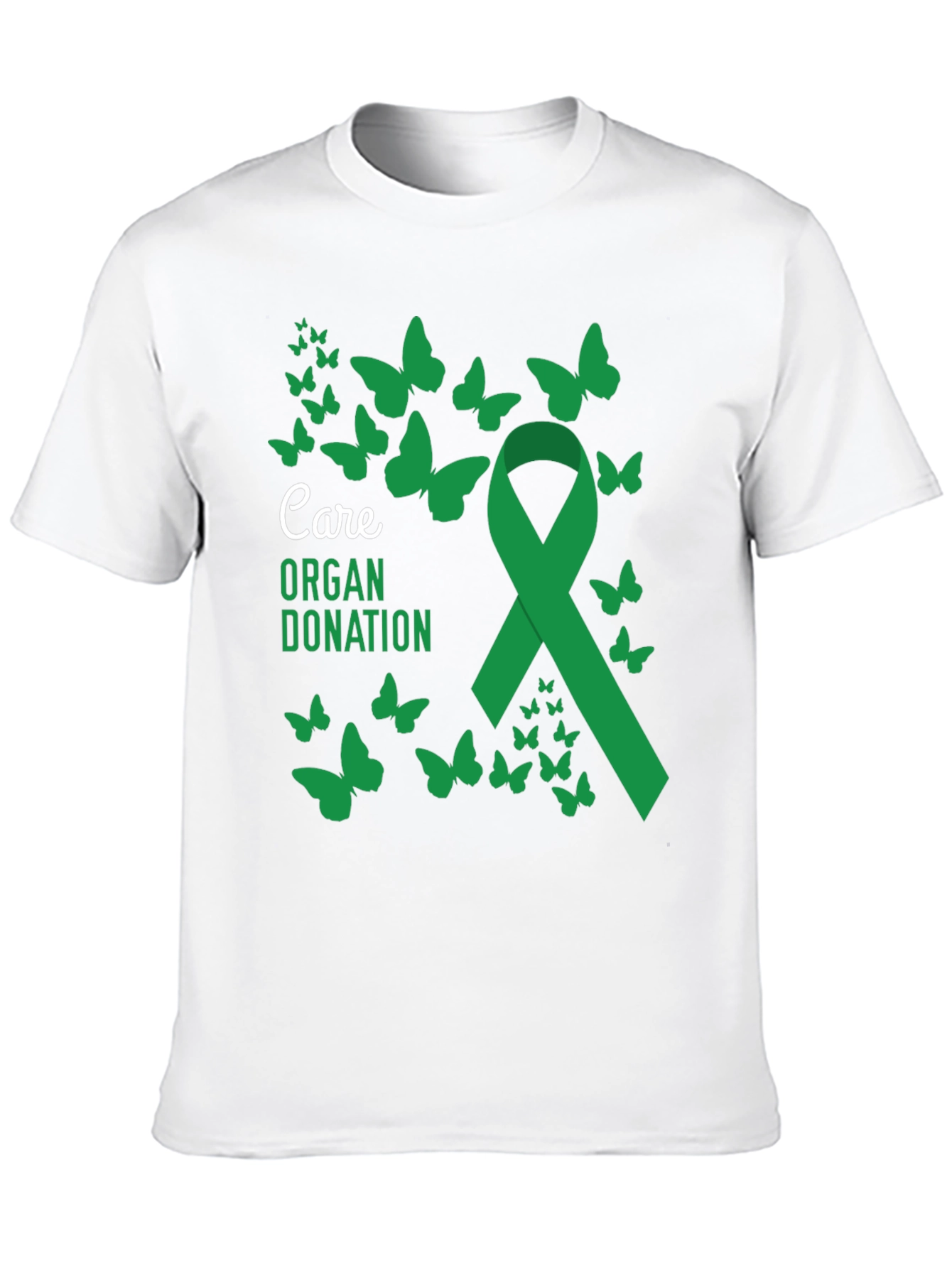Organ Donation Care Ribbon Butterfly Graphic T-Shirt