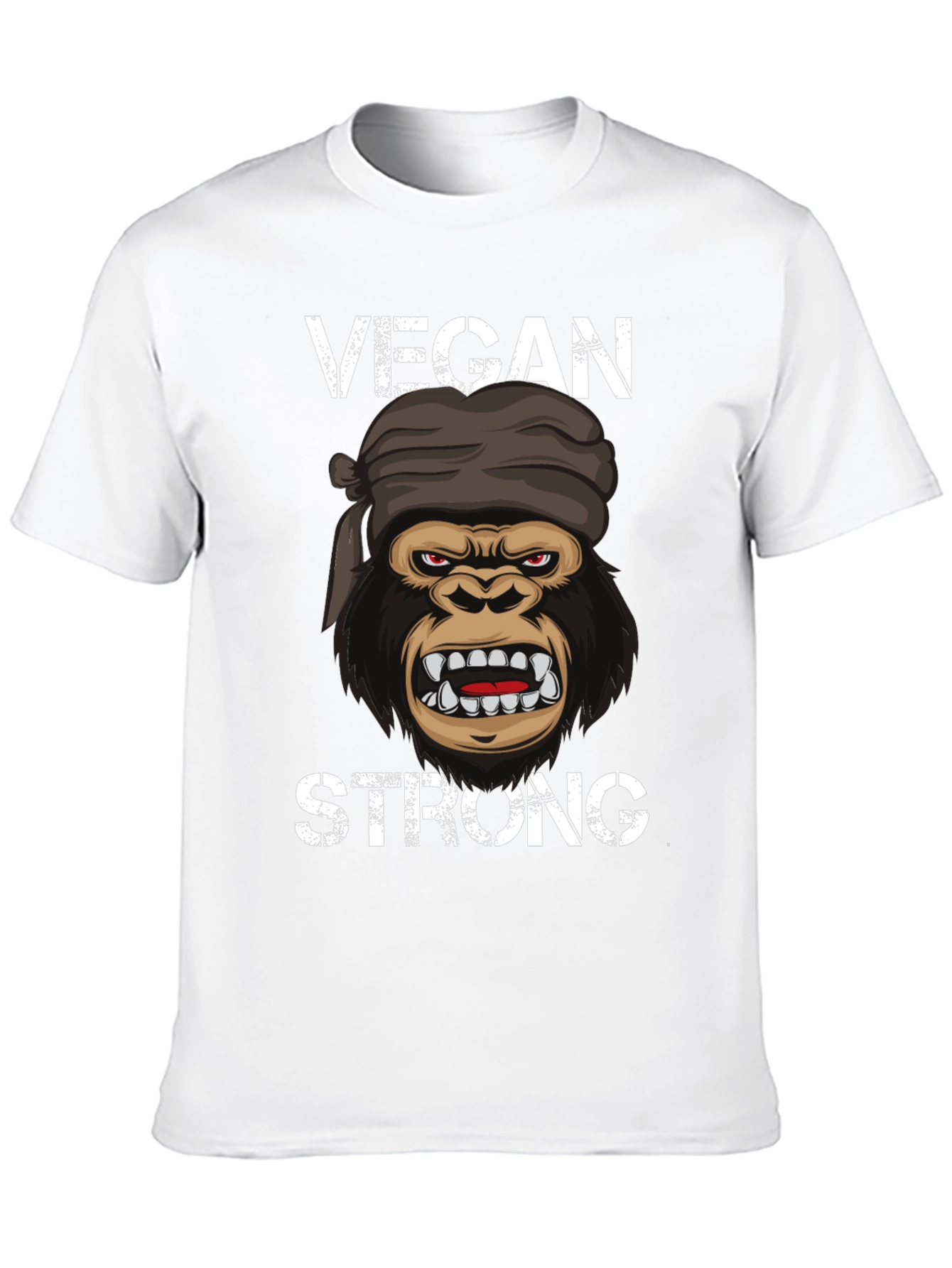 Vegan Strong Gorilla T-Shirt - Black