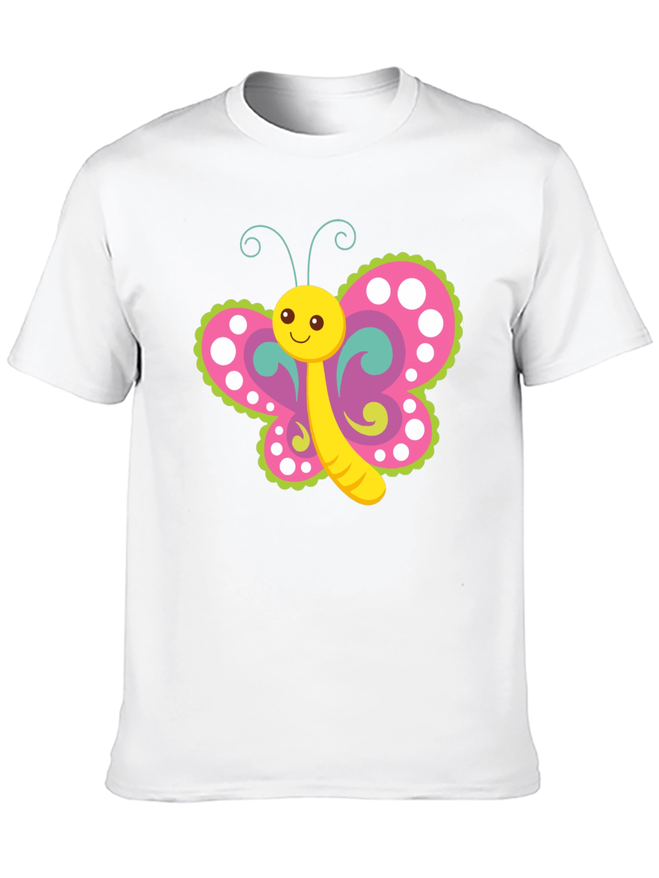 Cute Butterfly Graphic T-Shirt - Black