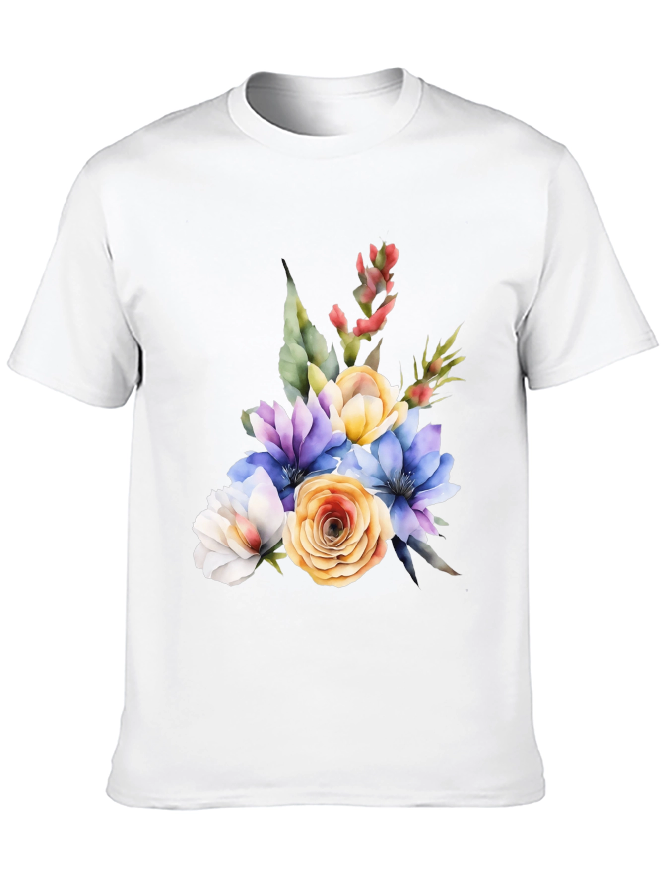 Floral Bouquet Graphic Black T-Shirt