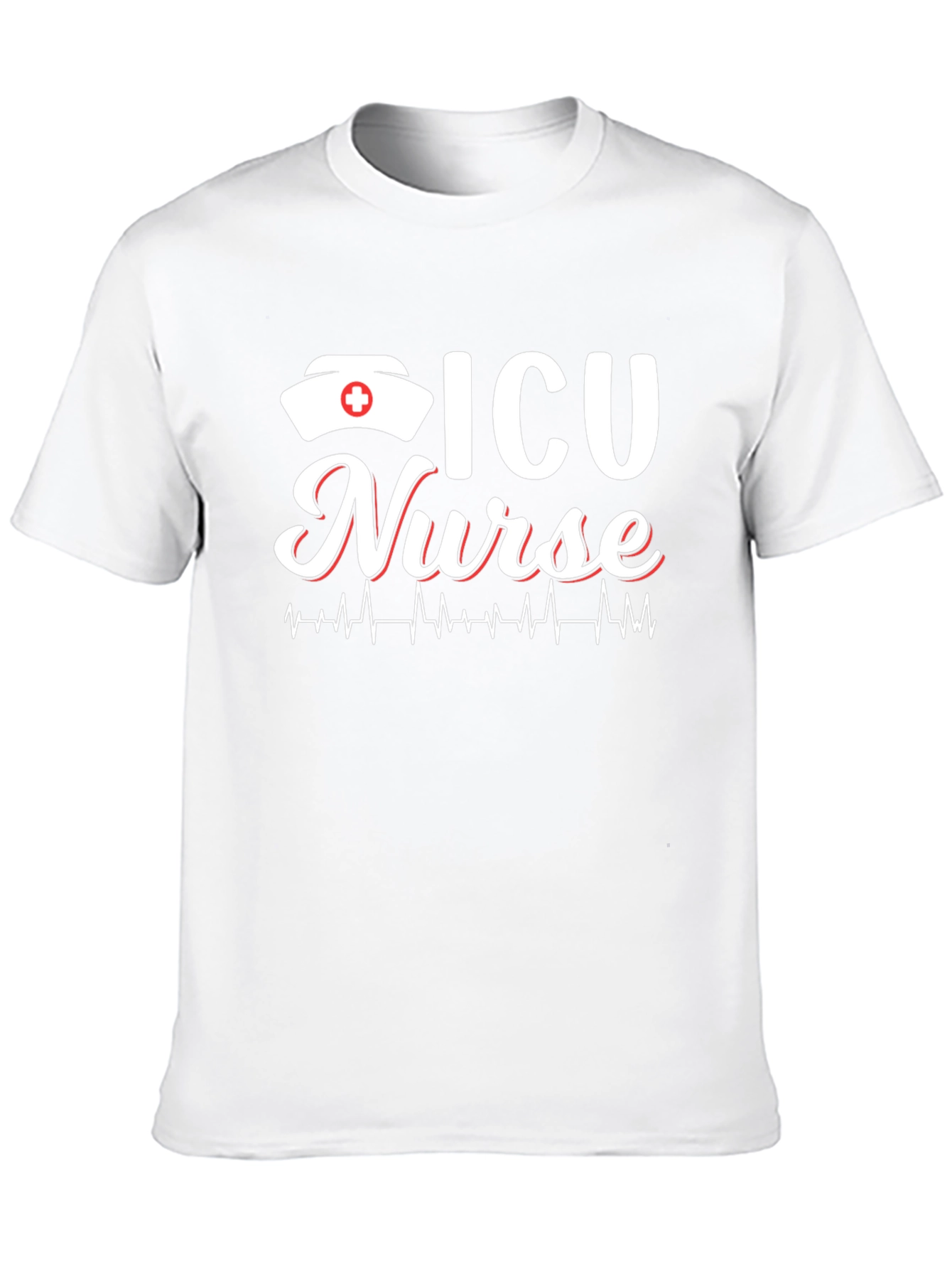 ICU Nurse T-Shirt - Heartbeat Design