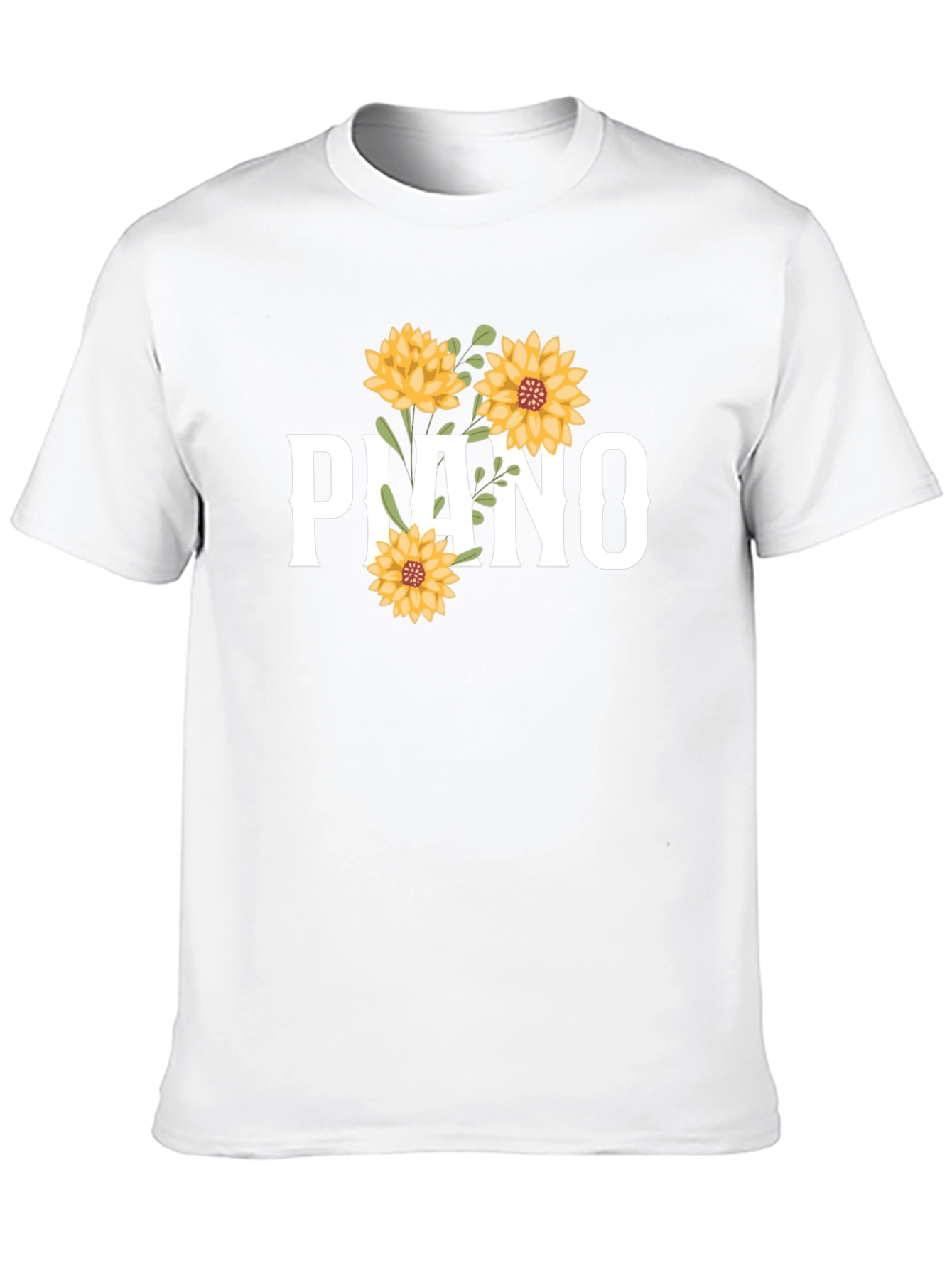 Piano Floral Graphic Tee - Black