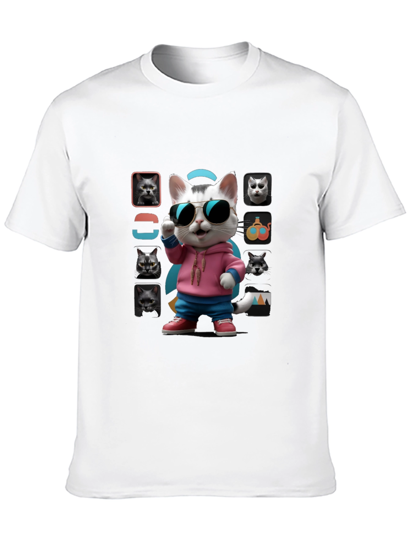 Cool Cat Graphic Tee - Unique Design