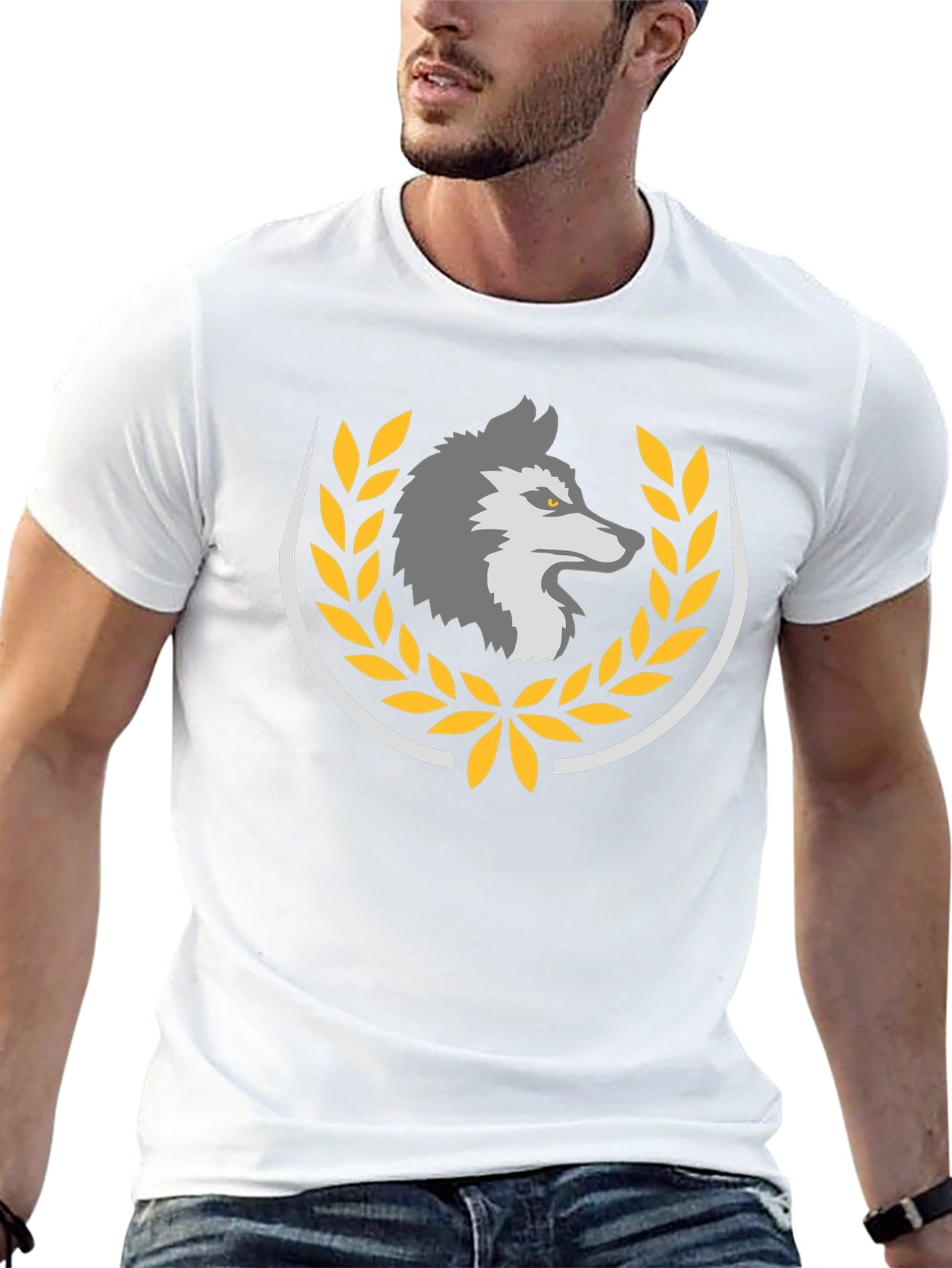 Wolf Crest Graphic Tee - Premium Black T-Shirt
