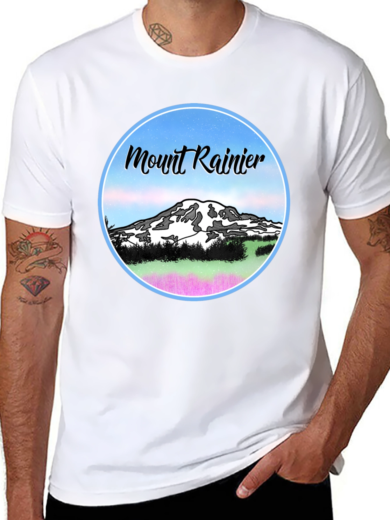 Mount Rainier Graphic T-Shirt - Black