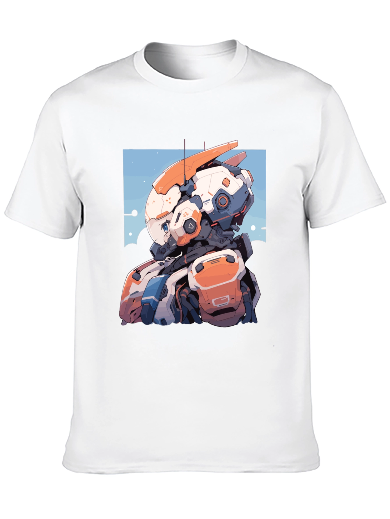 Anime Robot Graphic Tee - Stylish Black T-Shirt
