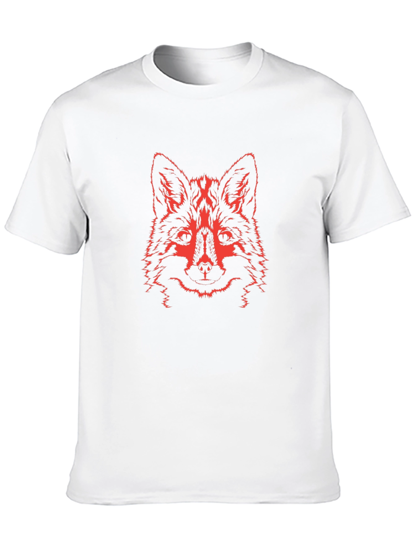 Red Wolf Graphic Print Black T-Shirt