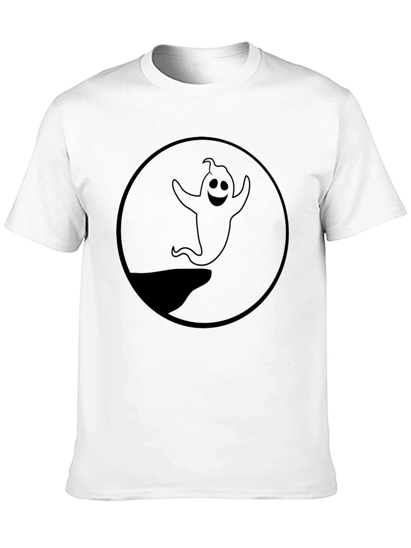 Spooky Ghost Graphic Black T-Shirt