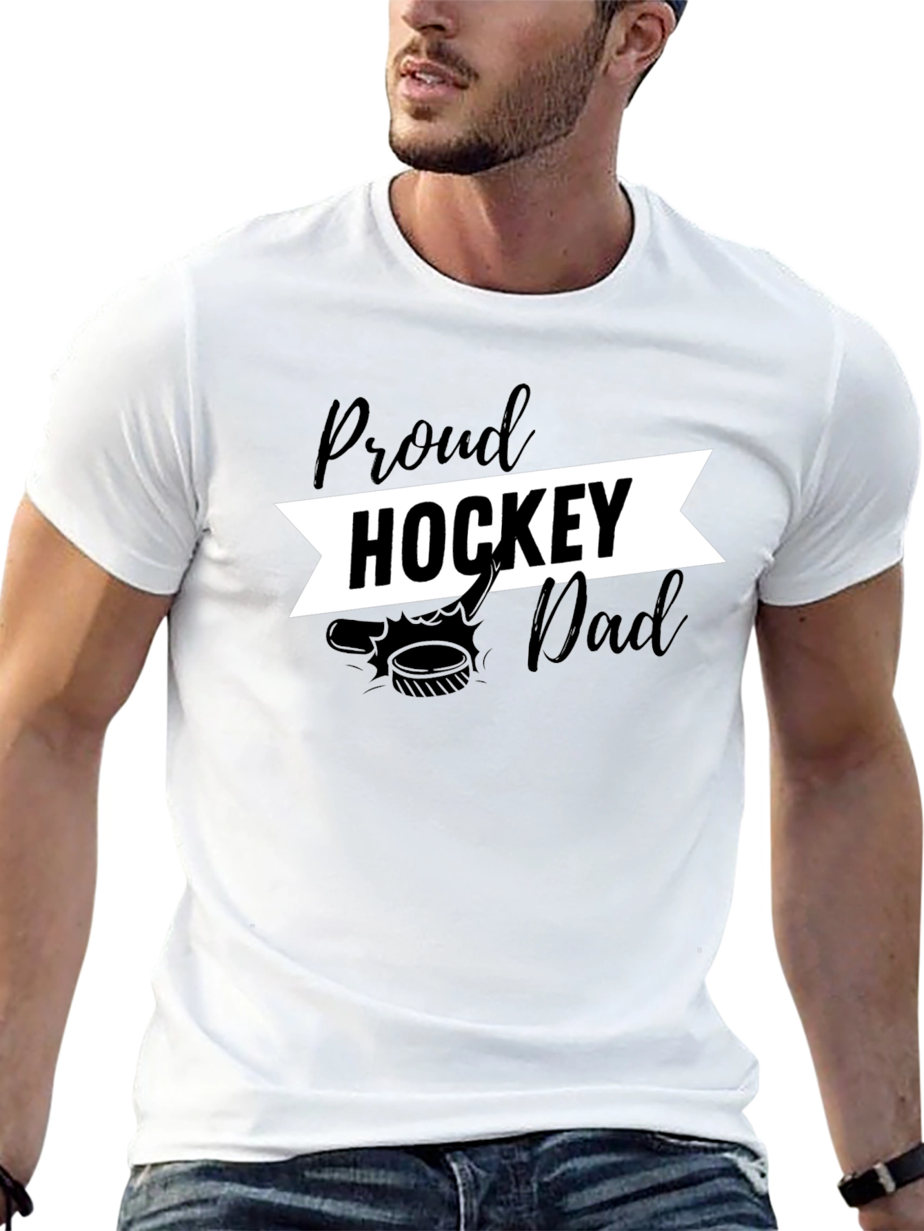 Proud Hockey Dad Graphic T-Shirt