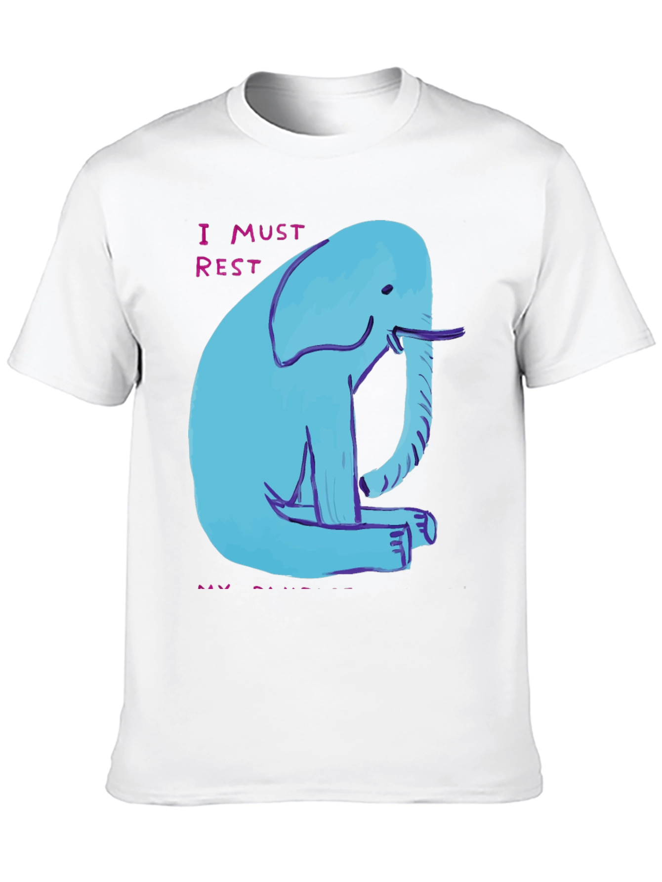 Blue Elephant Graphic Tee - I Must Rest
