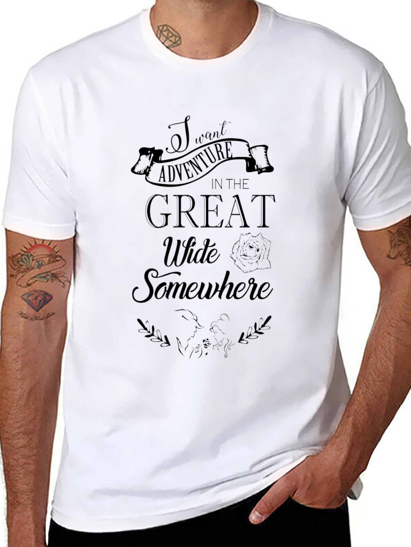 Adventure Awaits Black Graphic Tee