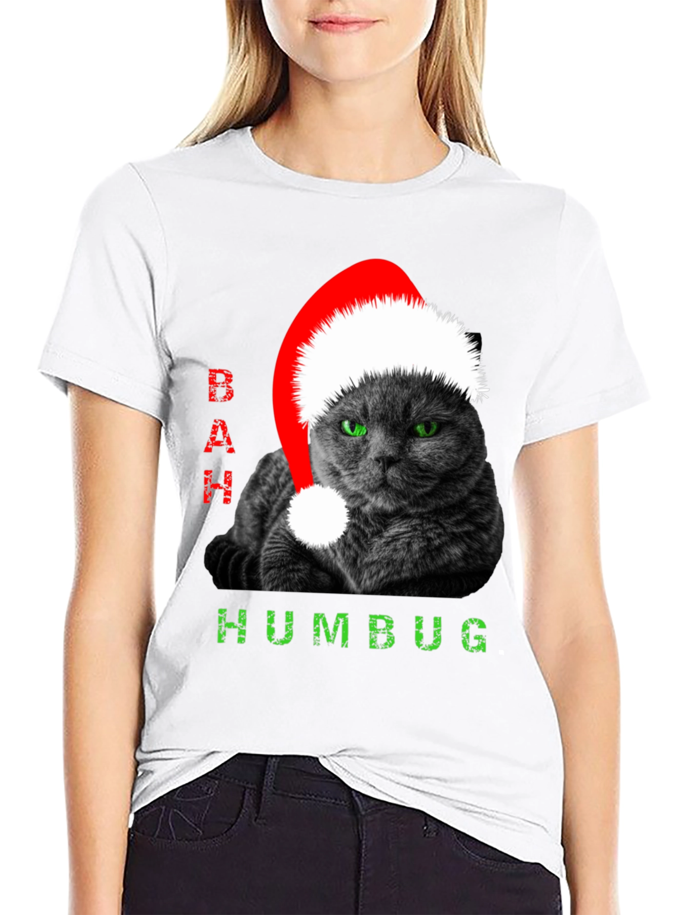 Bah Humbug Cat Christmas T-Shirt