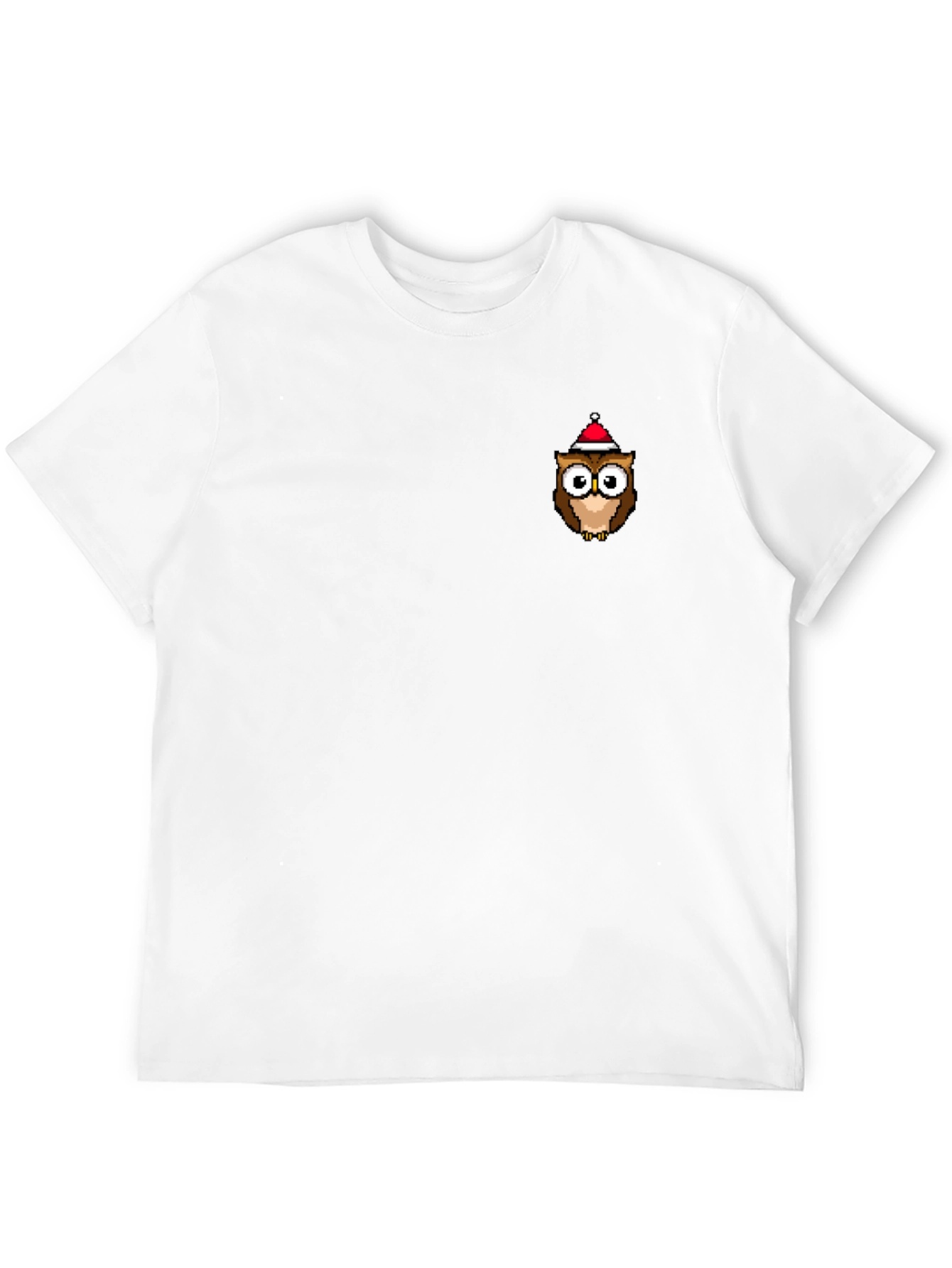 Festive Owl Graphic Tee - Black Cotton T-Shirt
